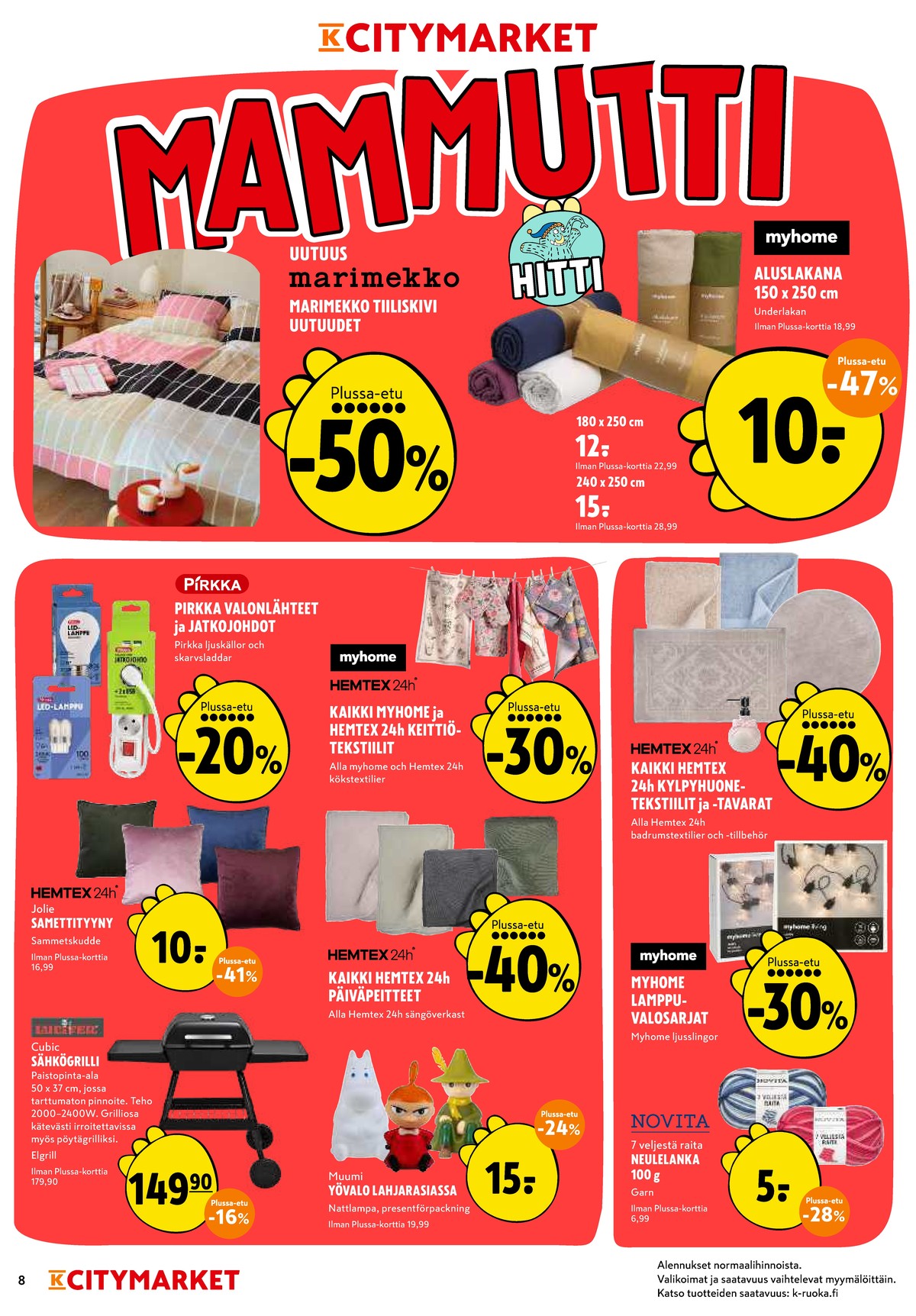 Katso ketjun K-Citymarket tarjouslehti viikolta 33 sivustolla Viikkotarjoukset.fi. Löydät monia hyviä tarjouksia erilaisista tuotteista. Lue tarjouslehti täältä! Sivu 8