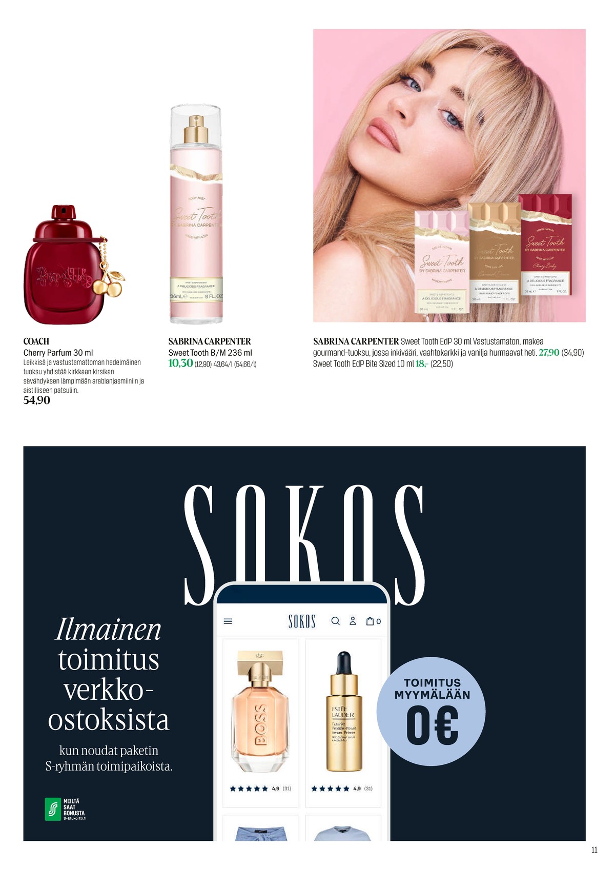 Katso ketjun Sokos tarjouslehti viikolta 34 sivustolla Viikkotarjoukset.fi. Löydät monia hyviä tarjouksia erilaisista tuotteista. Lue tarjouslehti täältä! Sivu 11