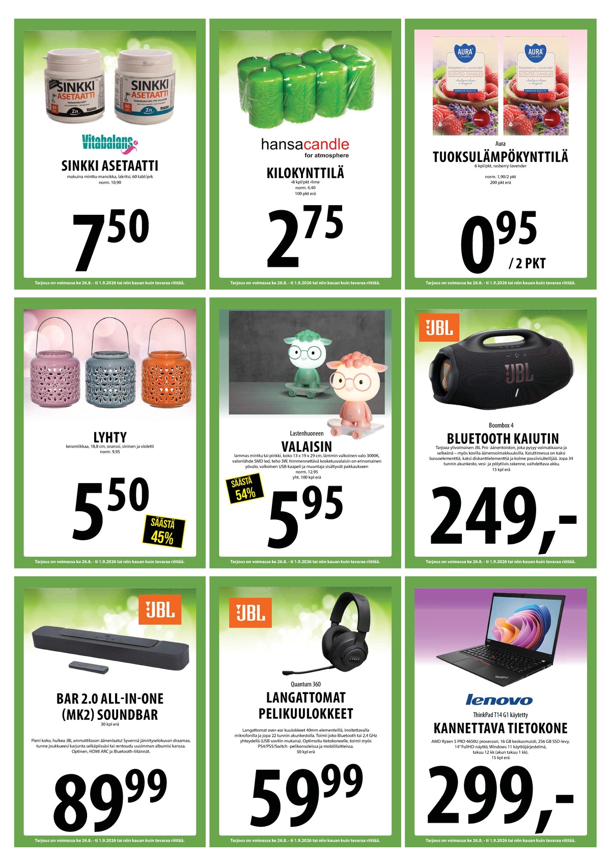 Katso ketjun Keskinen tarjouslehti viikolta 35 sivustolla Viikkotarjoukset.fi. Löydät monia hyviä tarjouksia erilaisista tuotteista. Lue tarjouslehti täältä! Sivu 19