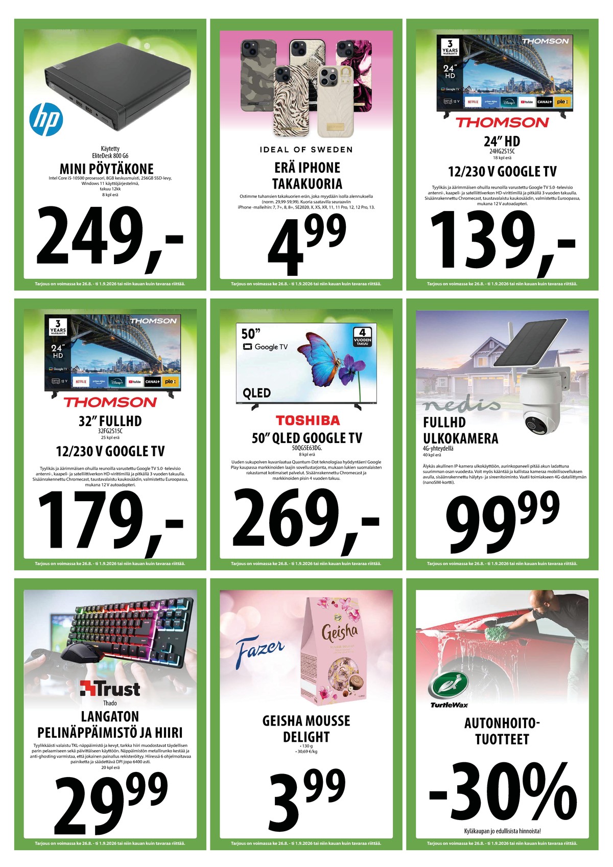 Katso ketjun Keskinen tarjouslehti viikolta 35 sivustolla Viikkotarjoukset.fi. Löydät monia hyviä tarjouksia erilaisista tuotteista. Lue tarjouslehti täältä! Sivu 20