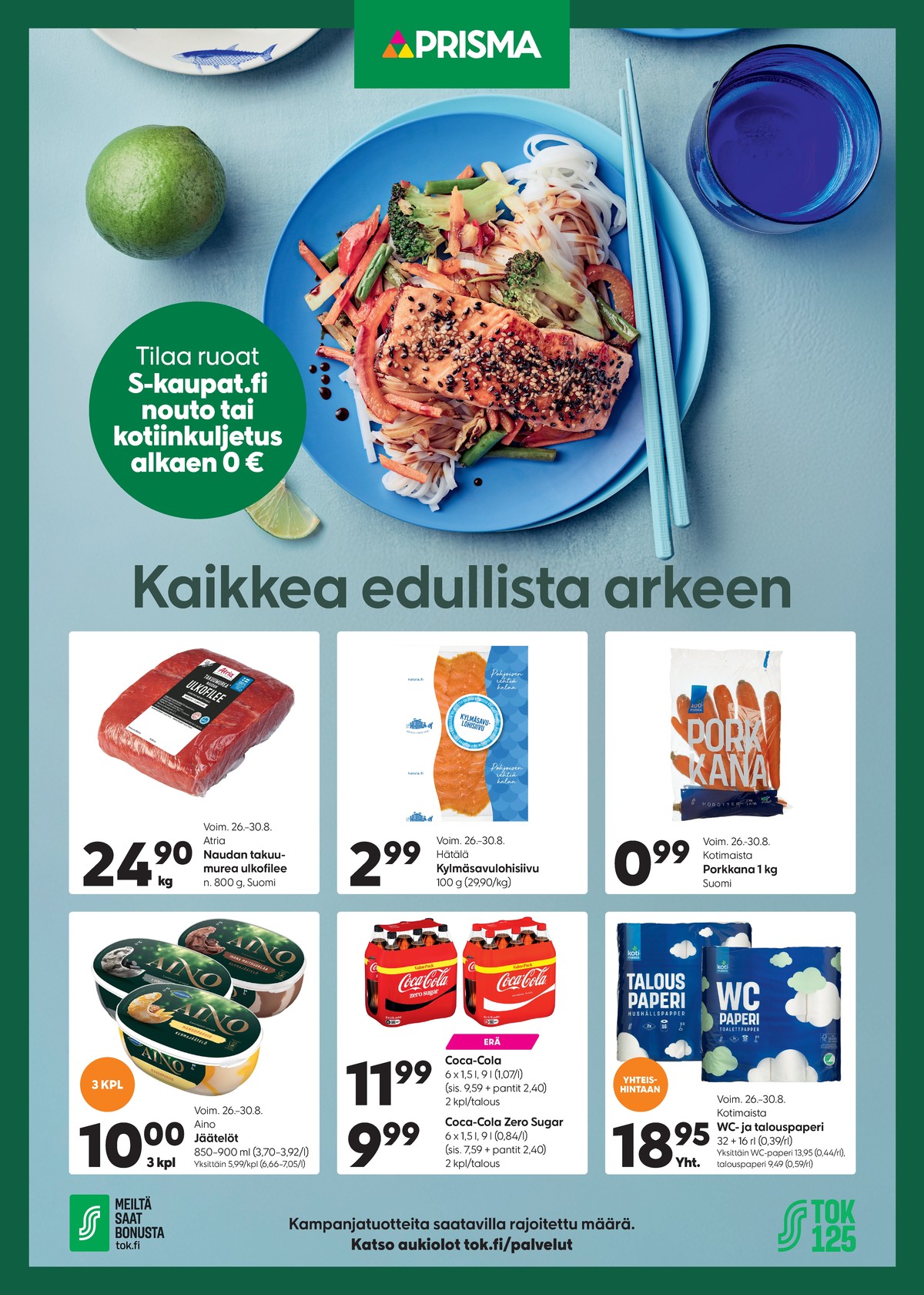 Katso ketjun Prisma region tarjouslehti viikolta 35 sivustolla Viikkotarjoukset.fi. Löydät monia hyviä tarjouksia erilaisista tuotteista. Lue tarjouslehti täältä! Sivu 1