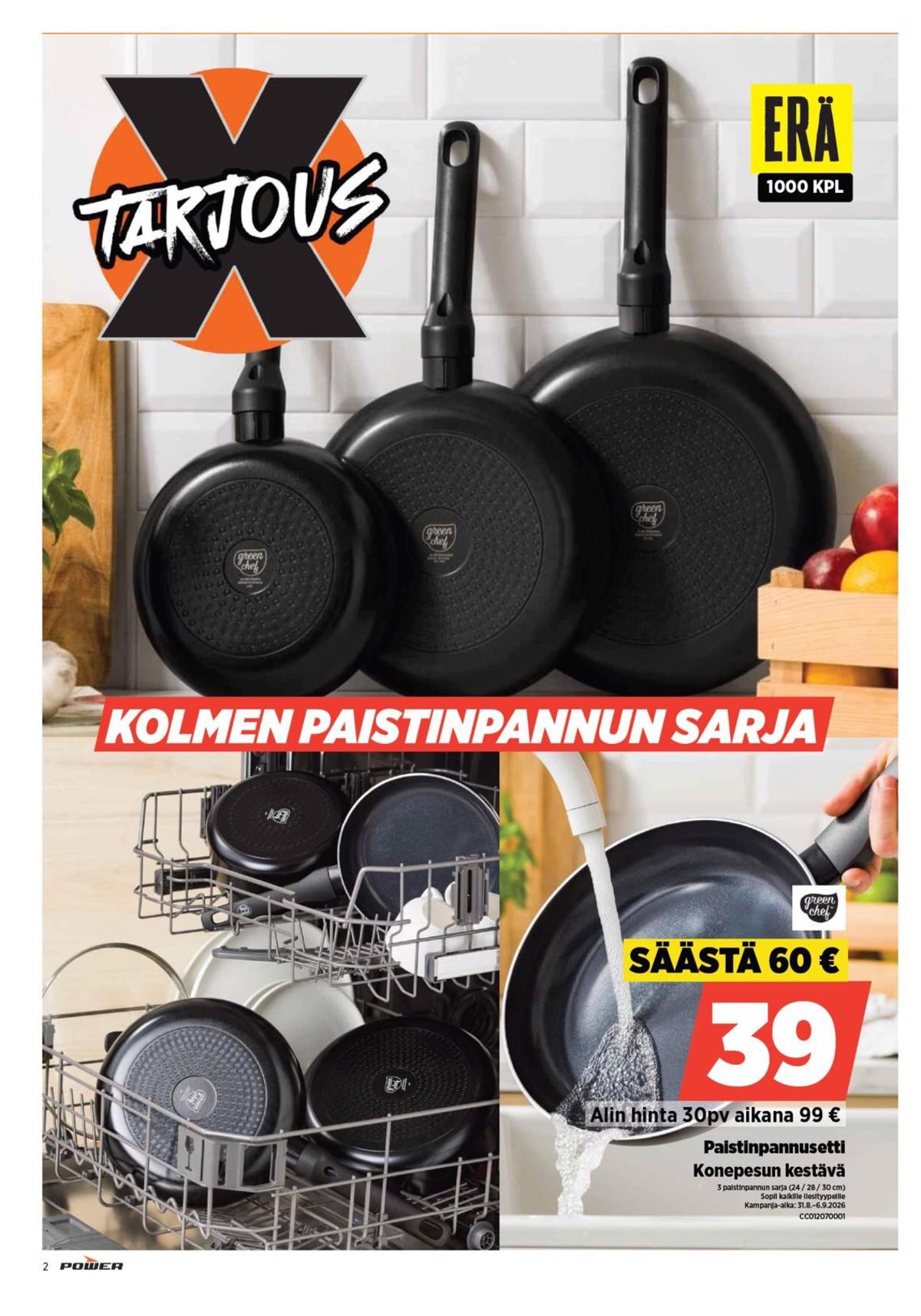 Katso ketjun Power tarjouslehti viikolta 36 sivustolla Viikkotarjoukset.fi. Löydät monia hyviä tarjouksia erilaisista tuotteista. Lue tarjouslehti täältä! Sivu 2