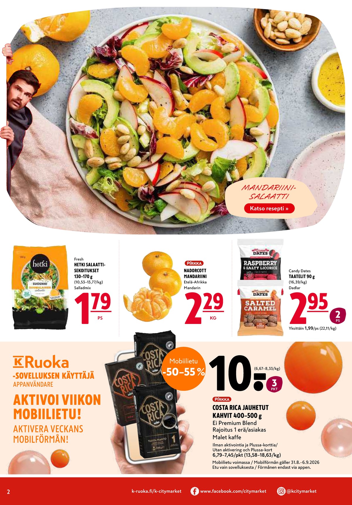 Katso ketjun K-Citymarket tarjouslehti viikolta 36 sivustolla Viikkotarjoukset.fi. Löydät monia hyviä tarjouksia erilaisista tuotteista, esimerkiksi %product1% tai muista tuotteista. Lue tarjouslehti täältä! Sivu 2