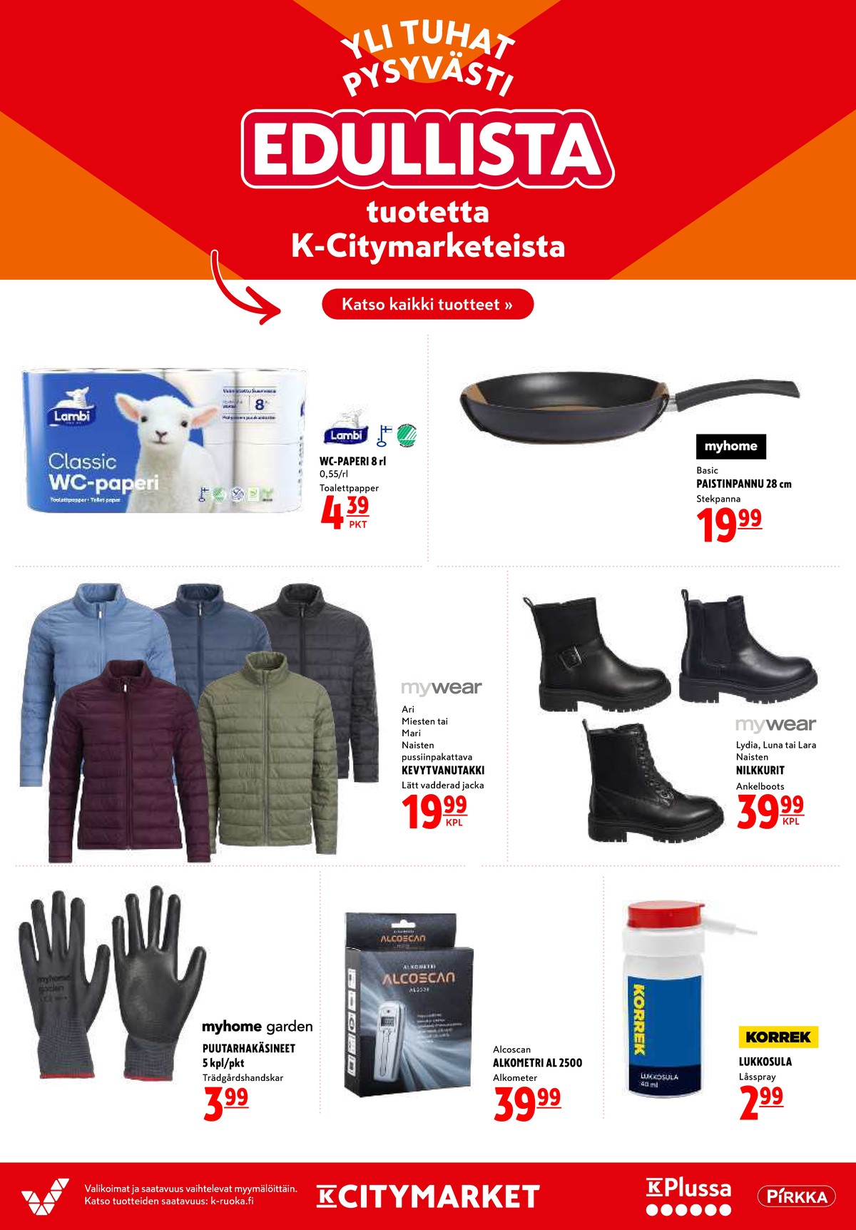 Katso ketjun K-Citymarket tarjouslehti viikolta 36 sivustolla Viikkotarjoukset.fi. Löydät monia hyviä tarjouksia erilaisista tuotteista. Lue tarjouslehti täältä! Sivu 20