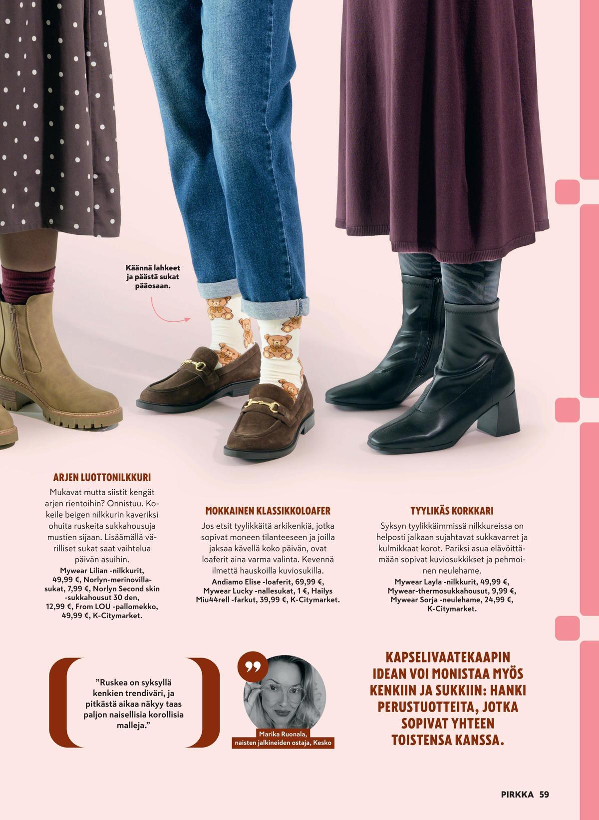 Katso ketjun Pirkka tarjouslehti viikolta 37 sivustolla Viikkotarjoukset.fi. Löydät monia hyviä tarjouksia erilaisista tuotteista. Lue tarjouslehti täältä! Sivu 59
