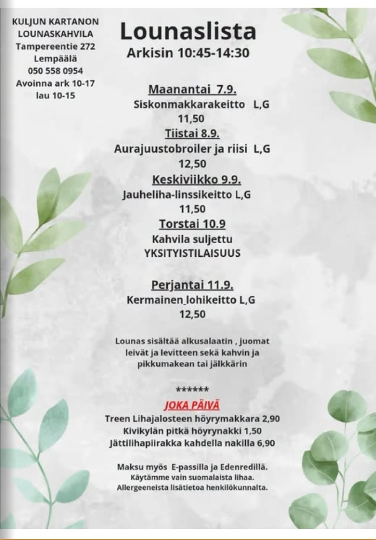 Katso ketjun Hintakaari tarjouslehti viikolta 37 sivustolla Viikkotarjoukset.fi. Löydät monia hyviä tarjouksia erilaisista tuotteista. Lue tarjouslehti täältä! Sivu 13