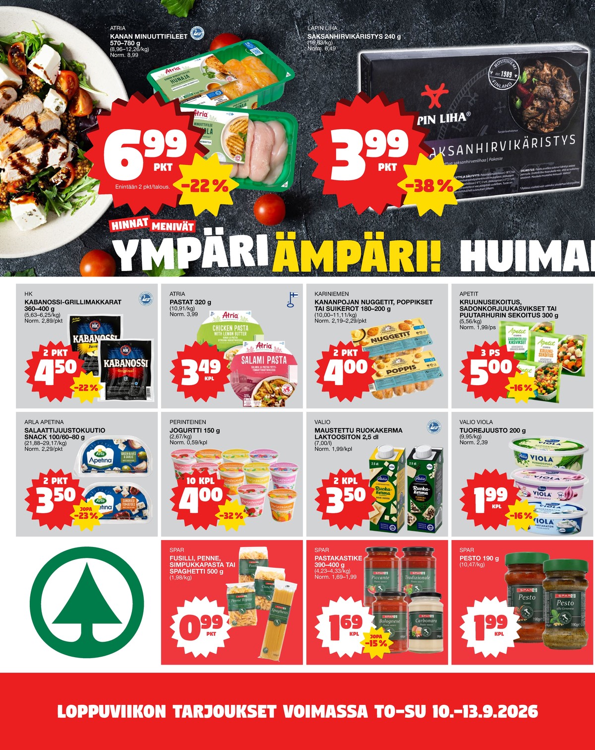 Katso ketjun Tokmanni tarjouslehti viikolta 37 sivustolla Viikkotarjoukset.fi. Löydät monia hyviä tarjouksia erilaisista tuotteista, esimerkiksi kermat valio tai pastat spar. Lue tarjouslehti täältä! Sivu 2
