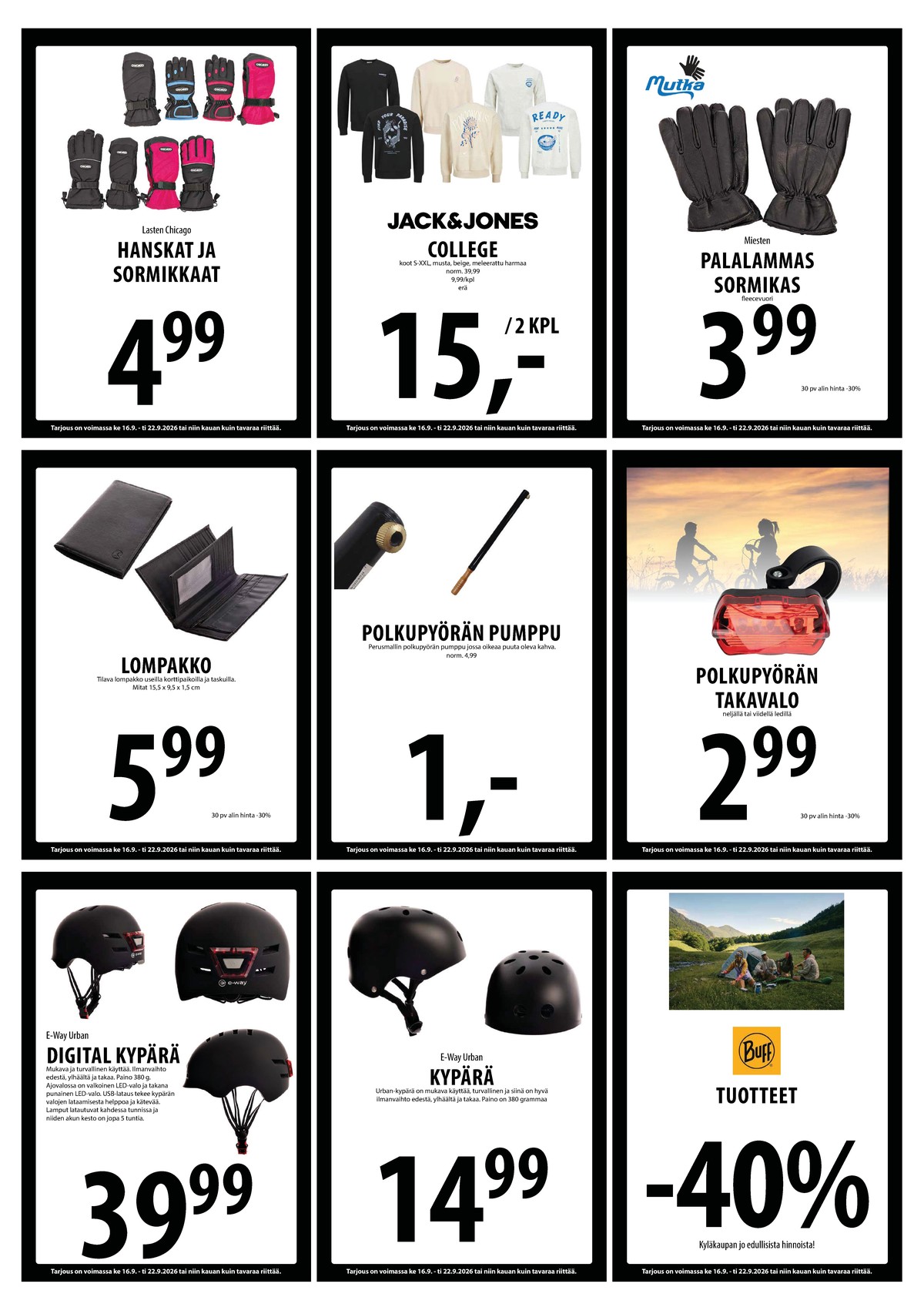 Katso ketjun Keskinen tarjouslehti viikolta 38 sivustolla Viikkotarjoukset.fi. Löydät monia hyviä tarjouksia erilaisista tuotteista. Lue tarjouslehti täältä! Sivu 22