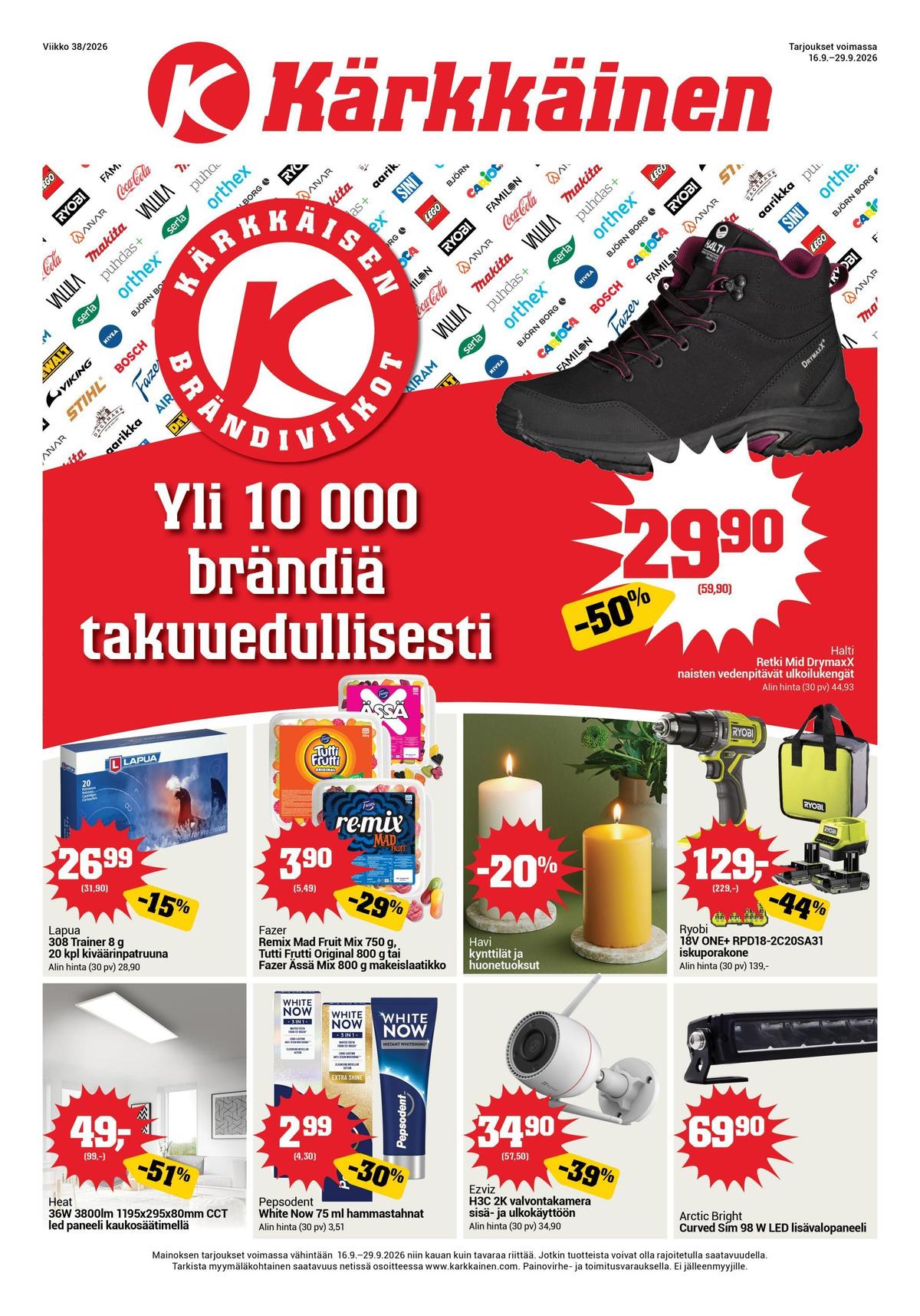 Katso ketjun Kärkkäinen tarjouslehti viikolta 39 sivustolla Viikkotarjoukset.fi. Löydät monia hyviä tarjouksia erilaisista tuotteista, esimerkiksi %product1% tai muista tuotteista. Lue tarjouslehti täältä! Sivu 1