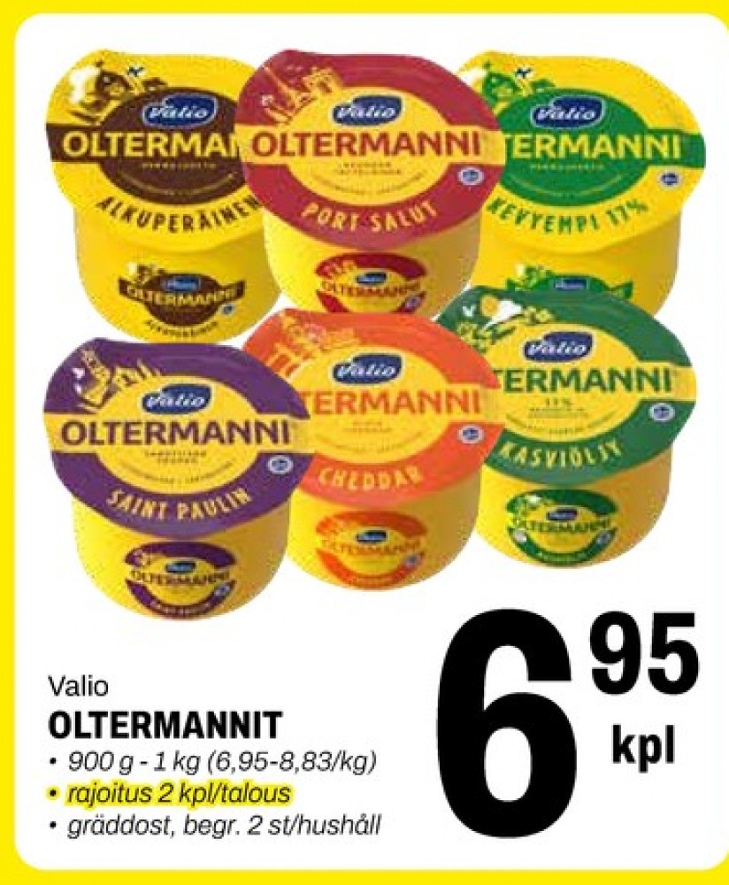 Tarjoukset ja hintavertailu haulla Oltermanni, , Alkuperäinen palajuusto  1.000 kg 1 kappale €6.95