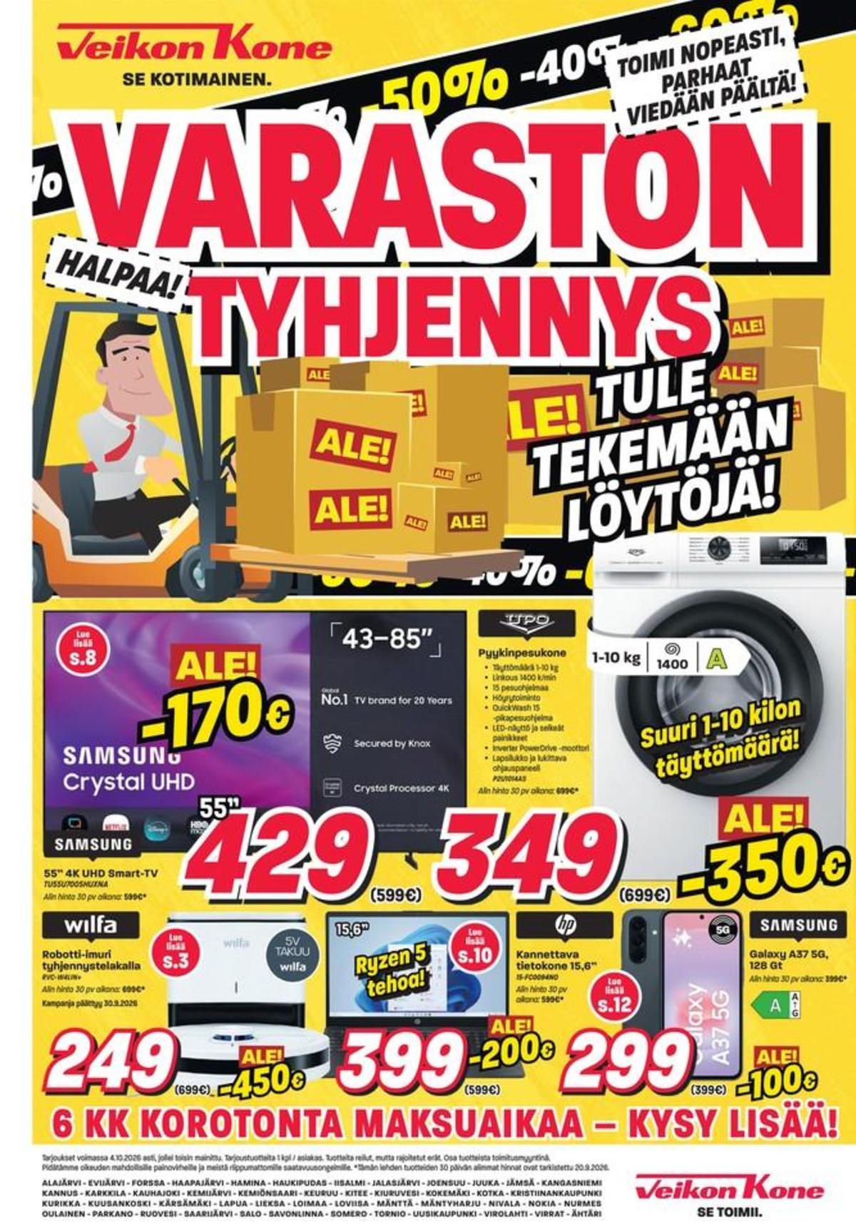 Katso ketjun Veikon Kone tarjouslehti viikolta 39 sivustolla Viikkotarjoukset.fi. Löydät monia hyviä tarjouksia erilaisista tuotteista. Lue tarjouslehti täältä! Sivu 1