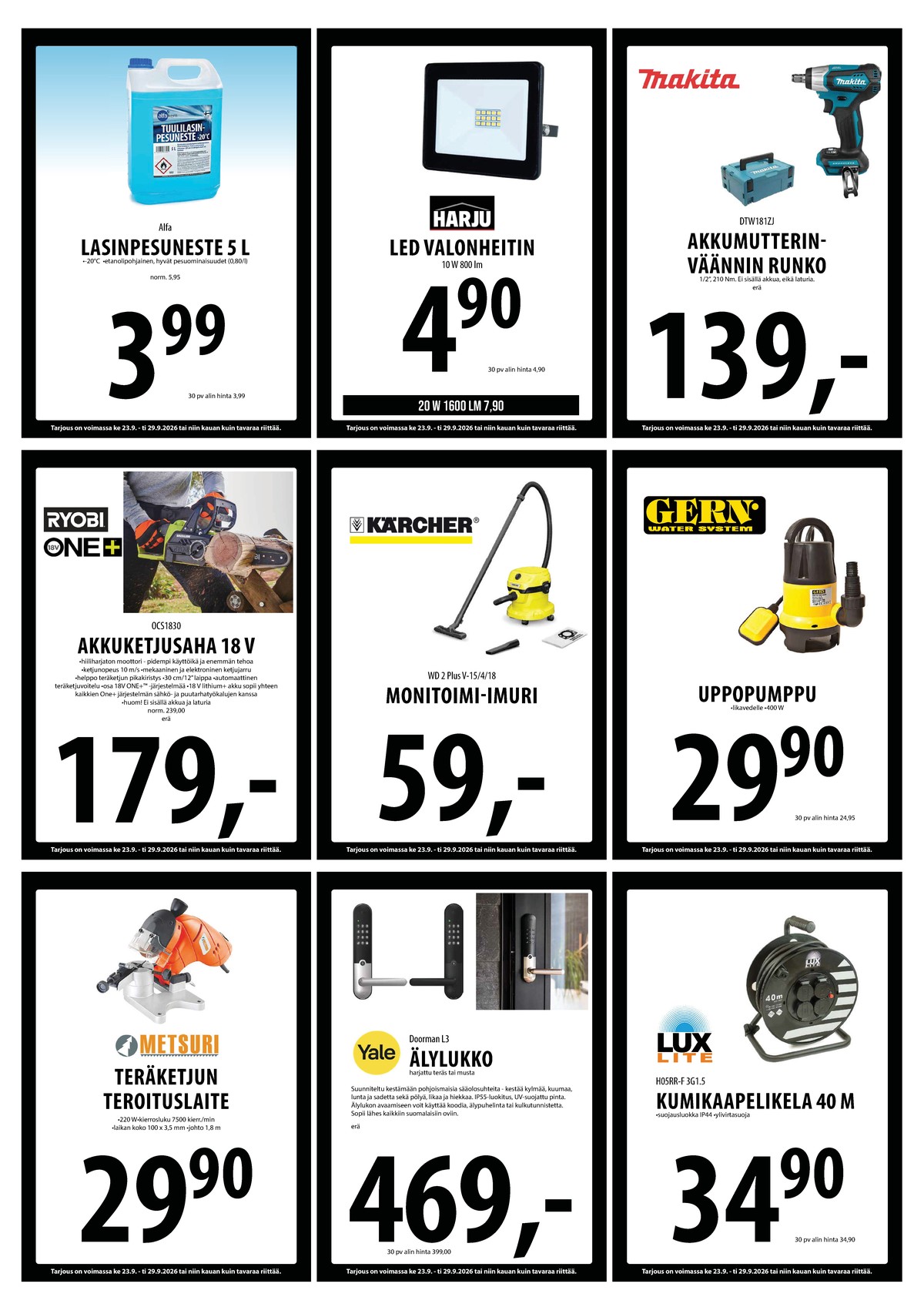 Katso ketjun Keskinen tarjouslehti viikolta 39 sivustolla Viikkotarjoukset.fi. Löydät monia hyviä tarjouksia erilaisista tuotteista. Lue tarjouslehti täältä! Sivu 22