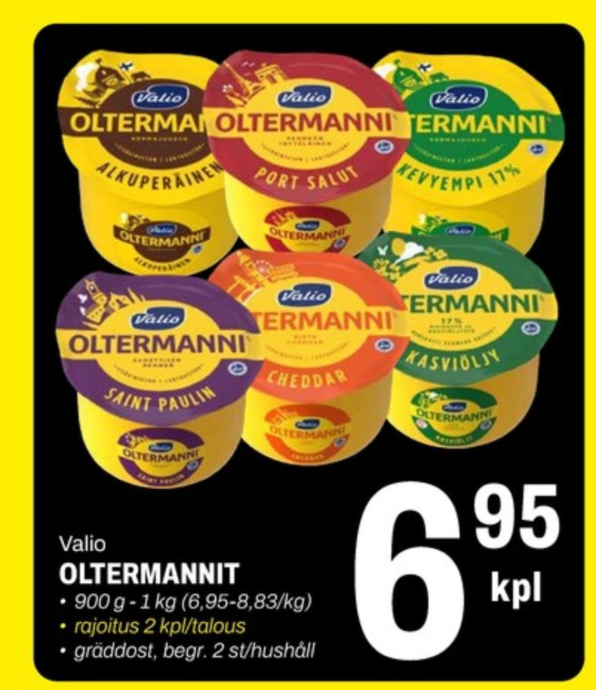 Tarjoukset ja hintavertailu haulla Oltermanni, , Alkuperäinen palajuusto  1.000 kg 1 kappale €6.95