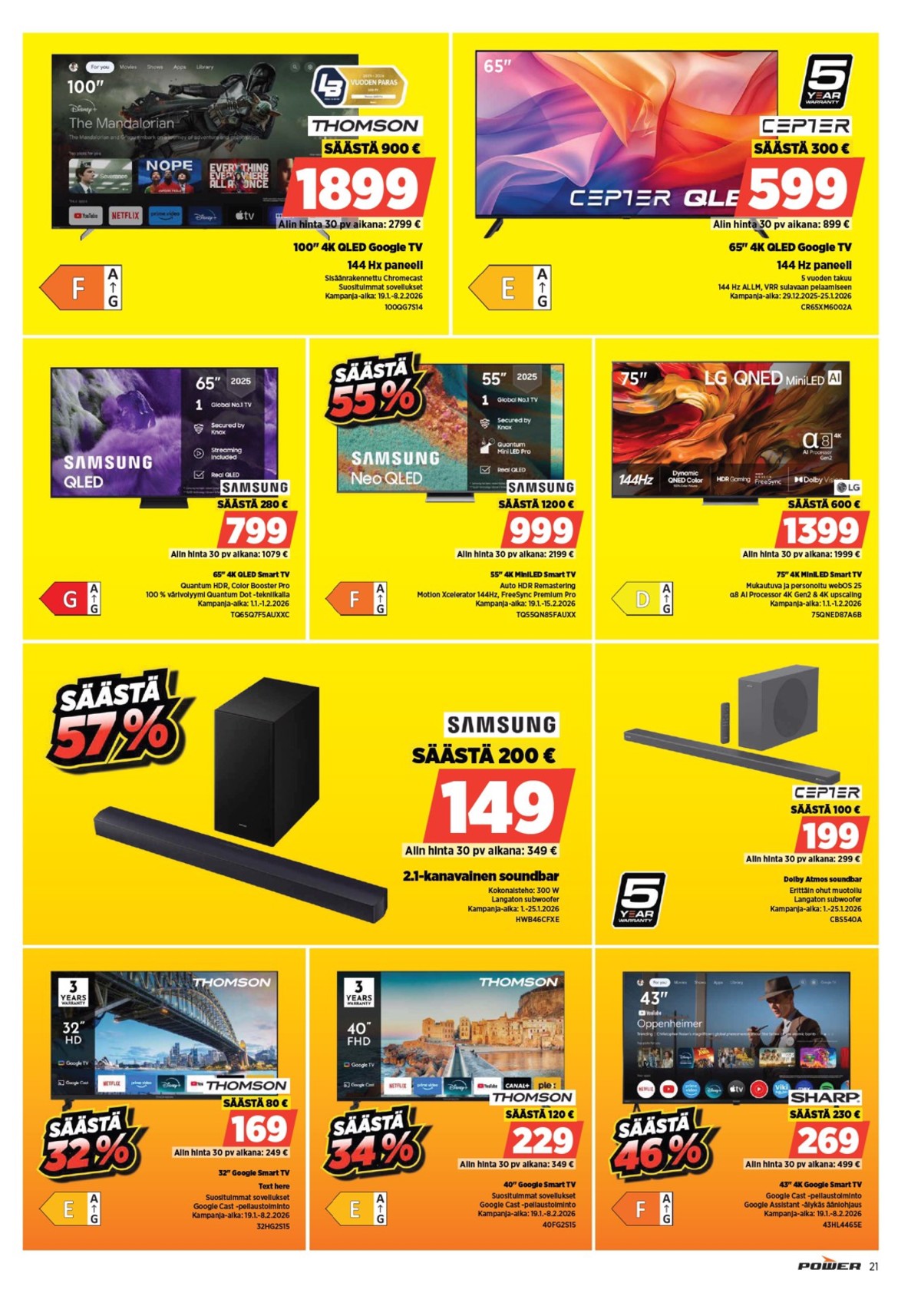Katso ketjun Power tarjouslehti viikolta 4 sivustolla Viikkotarjoukset.fi. Löydät monia hyviä tarjouksia erilaisista tuotteista. Lue tarjouslehti täältä! Sivu 24