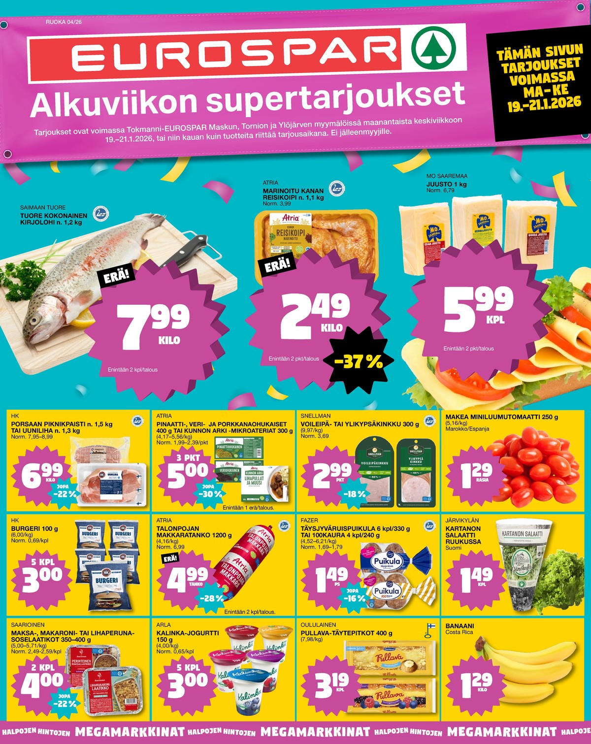 Katso ketjun Tokmanni tarjouslehti viikolta 4 sivustolla Viikkotarjoukset.fi. Löydät monia hyviä tarjouksia erilaisista tuotteista. Lue tarjouslehti täältä! Sivu 1