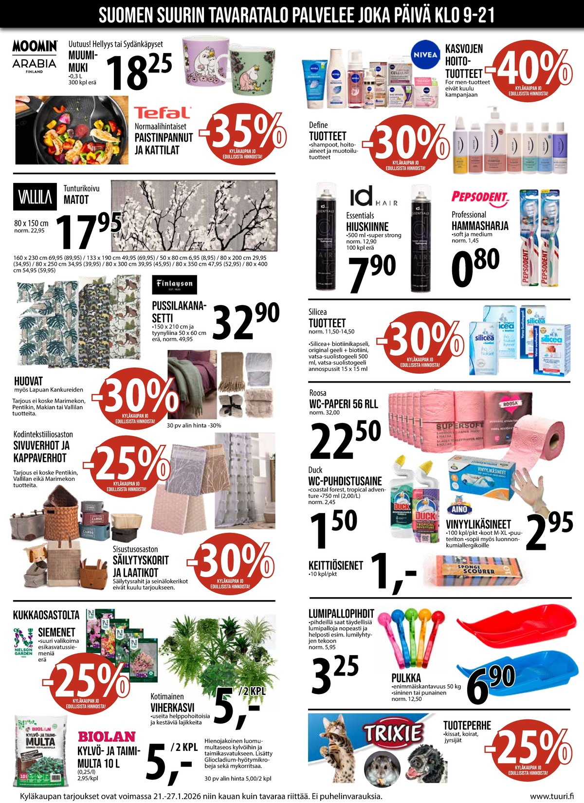 Katso ketjun Keskinen tarjouslehti viikolta 4 sivustolla Viikkotarjoukset.fi. Löydät monia hyviä tarjouksia erilaisista tuotteista. Lue tarjouslehti täältä! Sivu 2