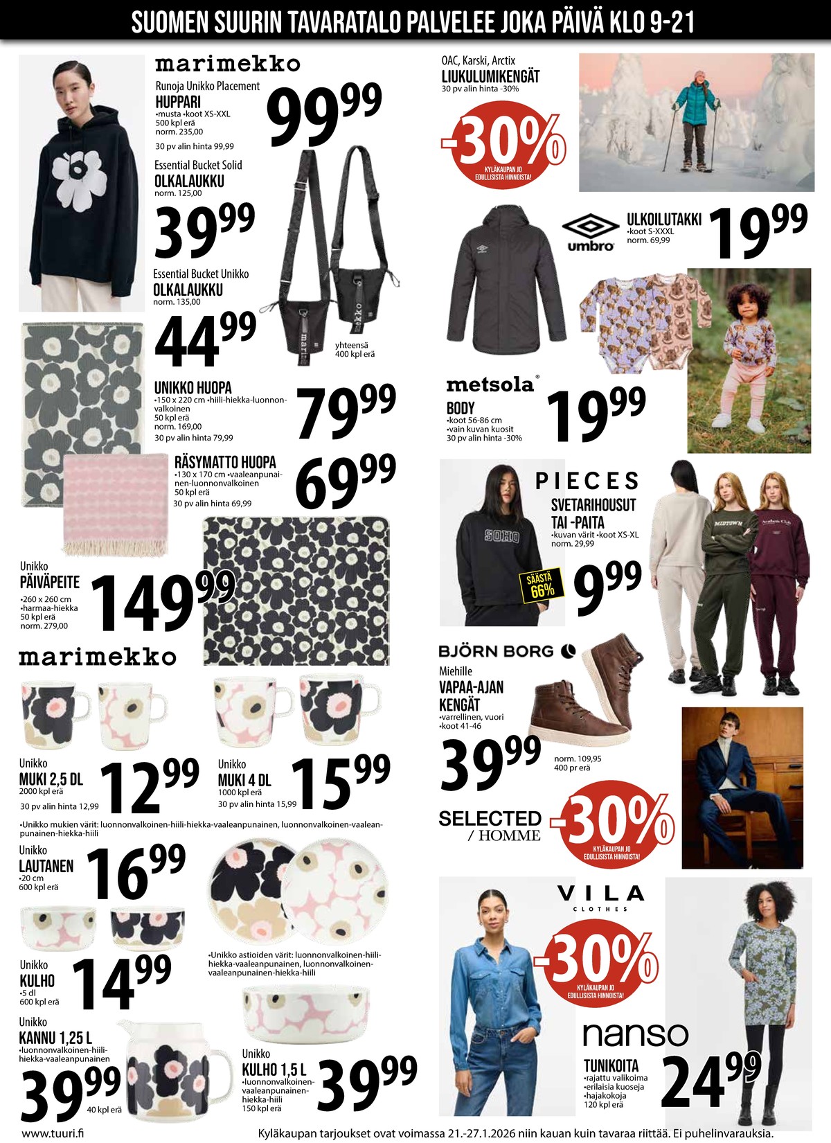 Katso ketjun Keskinen tarjouslehti viikolta 4 sivustolla Viikkotarjoukset.fi. Löydät monia hyviä tarjouksia erilaisista tuotteista. Lue tarjouslehti täältä! Sivu 3