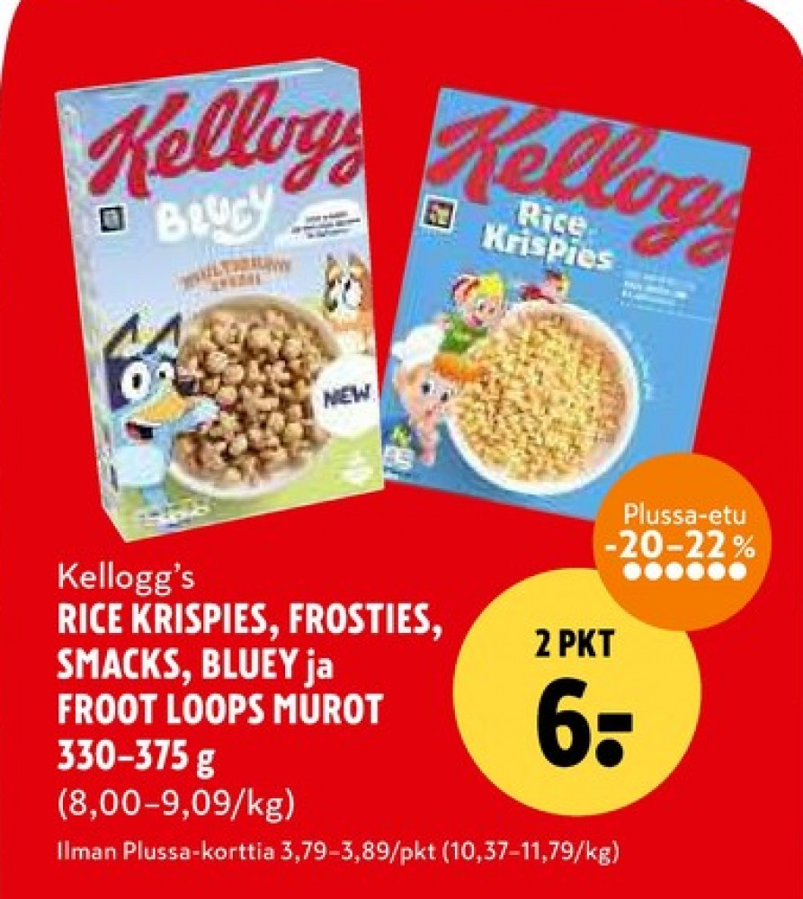 Tarjoukset ja hintavertailu haulla Bluey, , Aamiaistuotteet 0.330 kg 2 paketti(a) €6.00