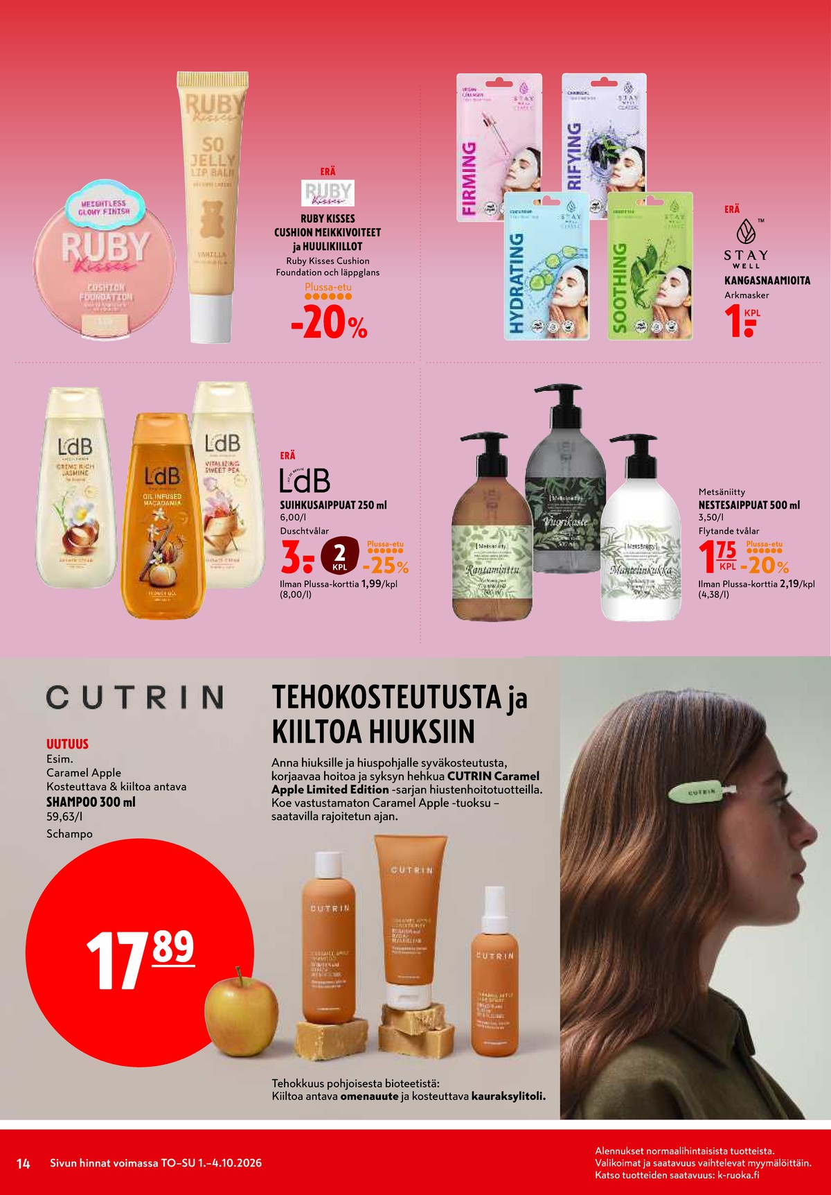 Katso ketjun K-Citymarket tarjouslehti viikolta 40 sivustolla Viikkotarjoukset.fi. Löydät monia hyviä tarjouksia erilaisista tuotteista. Lue tarjouslehti täältä! Sivu 14