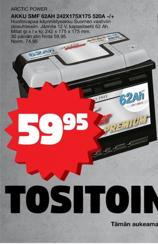 Tarjoukset ja hintavertailu haulla Arctic Power, , Akut 0.000 kpl 1 kappale €59.95
