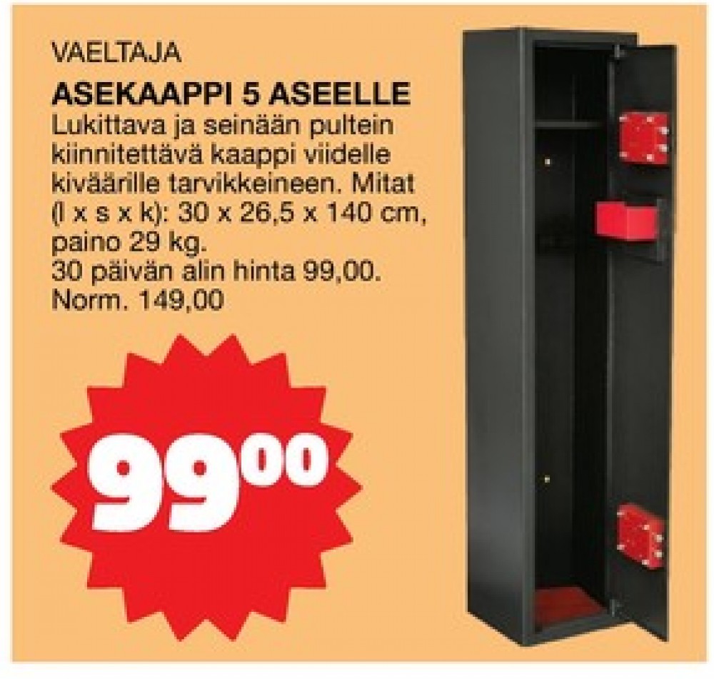 Tarjoukset ja hintavertailu haulla Vaeltaja, , Asekaapit 0.000 kpl 1 kappale €99.00