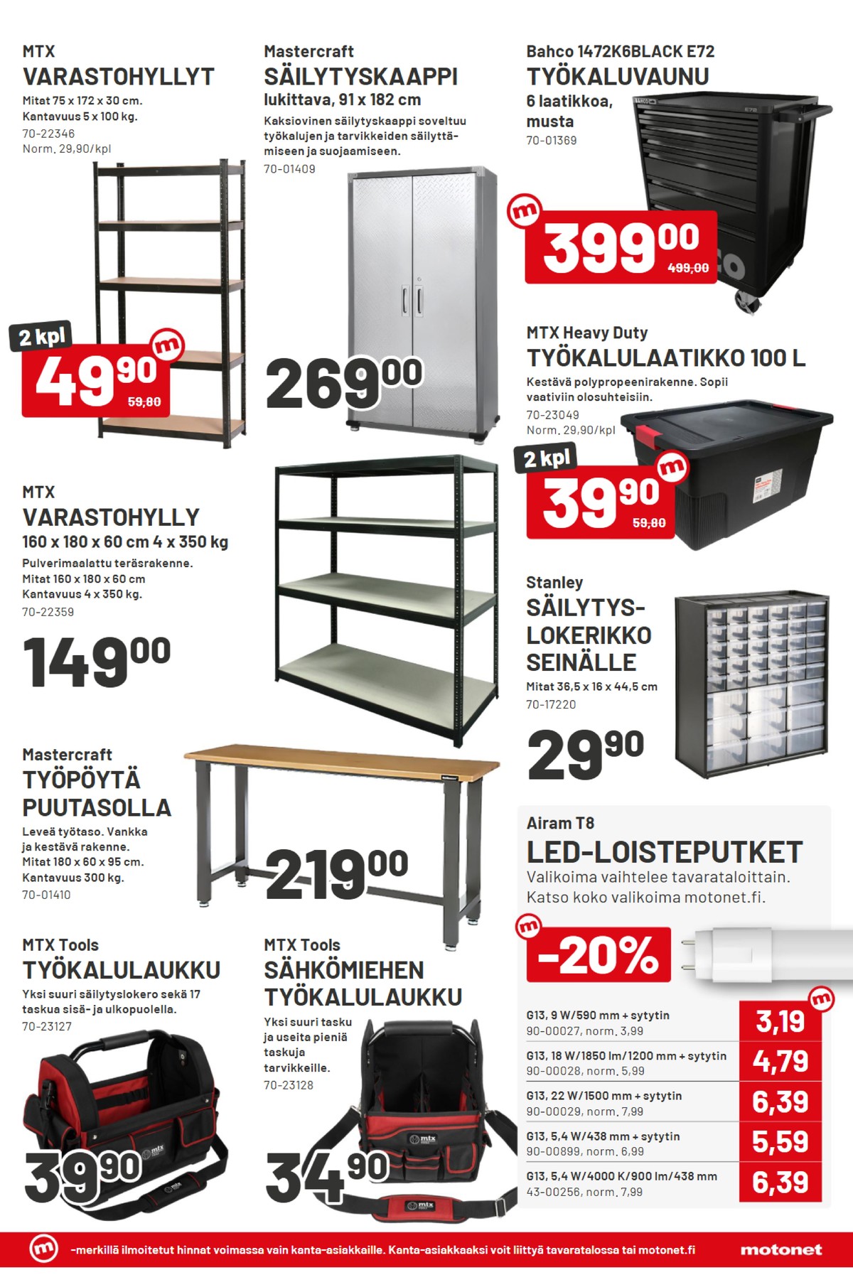 Katso ketjun Motonet tarjouslehti viikolta 41 sivustolla Viikkotarjoukset.fi. Löydät monia hyviä tarjouksia erilaisista tuotteista. Lue tarjouslehti täältä! Sivu 7