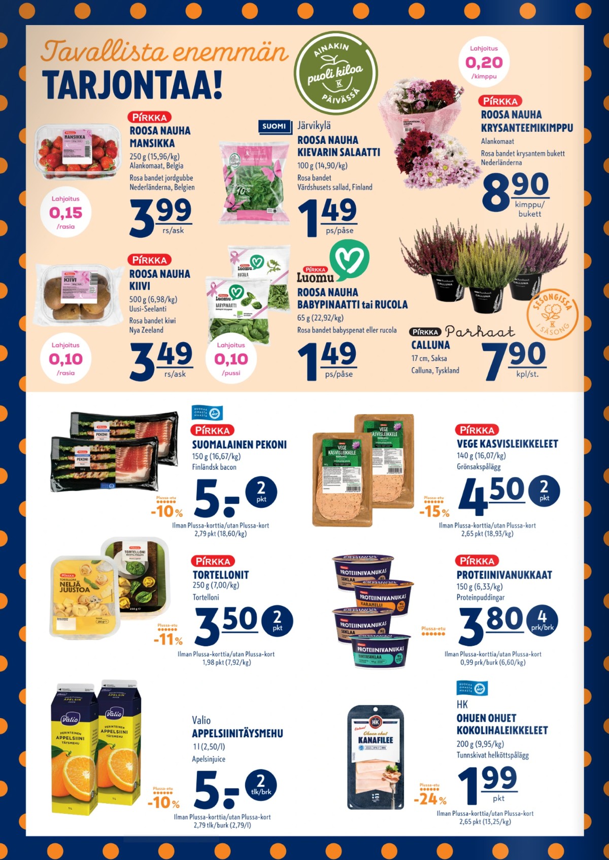 Katso ketjun K-Supermarket tarjouslehti viikolta 41 sivustolla Viikkotarjoukset.fi. Löydät monia hyviä tarjouksia erilaisista tuotteista. Lue tarjouslehti täältä! Sivu 2
