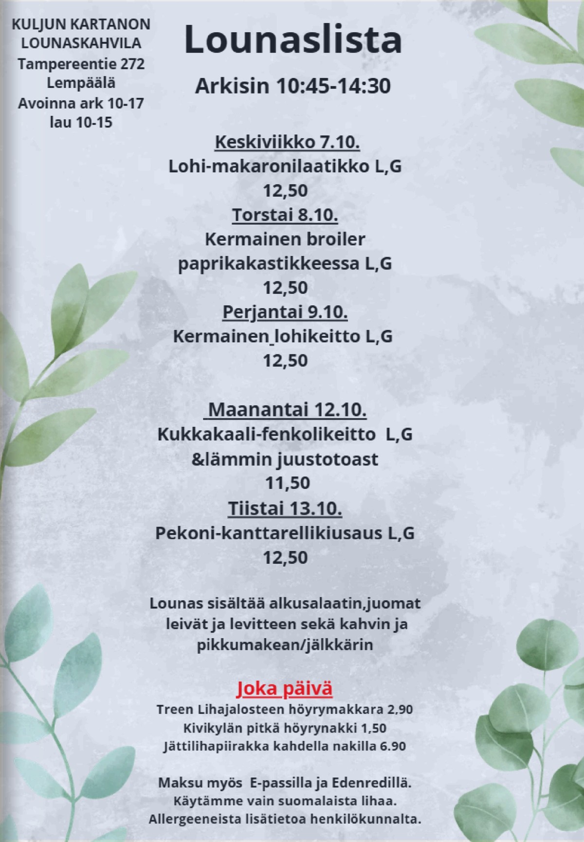 Katso ketjun Hintakaari tarjouslehti viikolta 41 sivustolla Viikkotarjoukset.fi. Löydät monia hyviä tarjouksia erilaisista tuotteista. Lue tarjouslehti täältä! Sivu 15