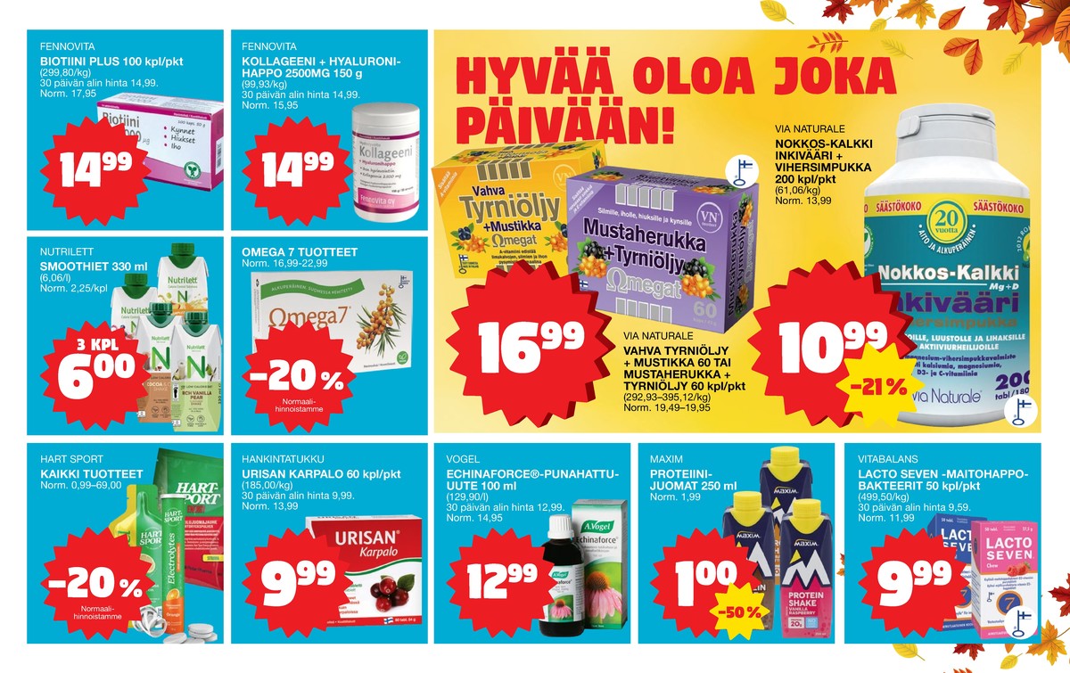 Katso ketjun Tokmanni tarjouslehti viikolta 42 sivustolla Viikkotarjoukset.fi. Löydät monia hyviä tarjouksia erilaisista tuotteista. Lue tarjouslehti täältä! Sivu 3