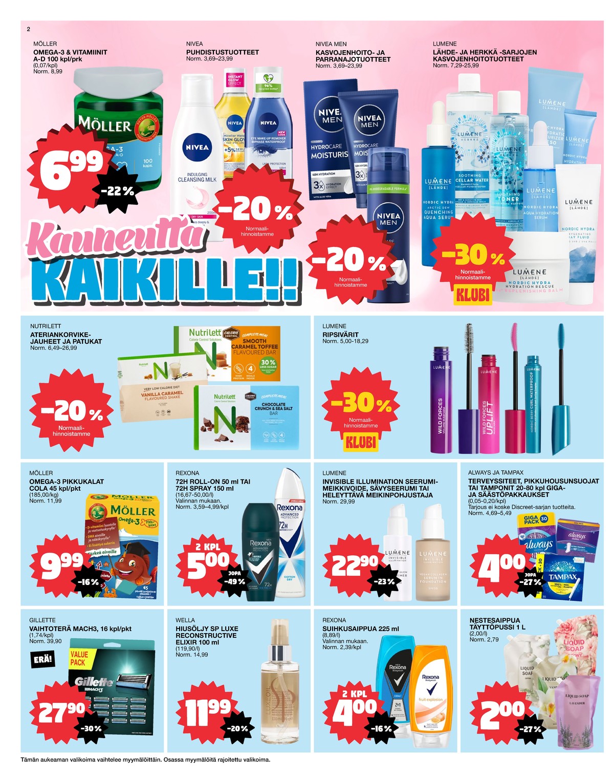 Katso ketjun Tokmanni tarjouslehti viikolta 42 sivustolla Viikkotarjoukset.fi. Löydät monia hyviä tarjouksia erilaisista tuotteista. Lue tarjouslehti täältä! Sivu 2