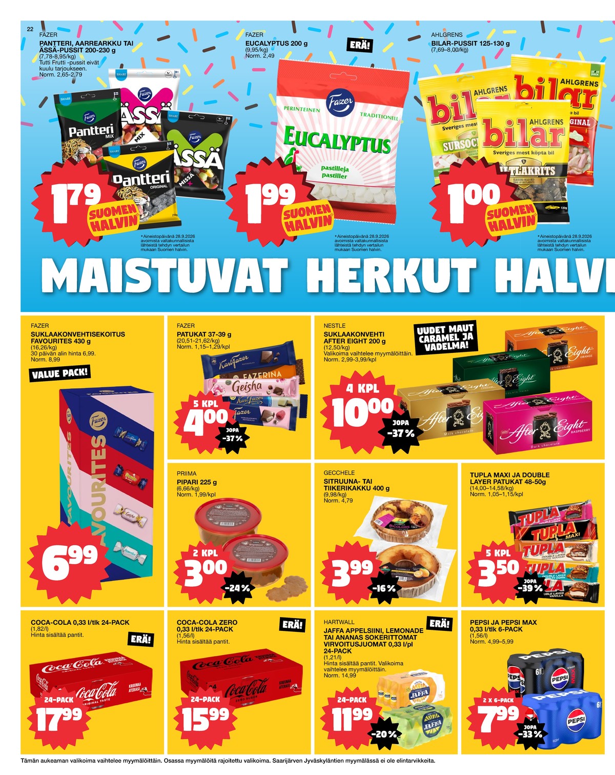 Katso ketjun Tokmanni tarjouslehti viikolta 42 sivustolla Viikkotarjoukset.fi. Löydät monia hyviä tarjouksia erilaisista tuotteista. Lue tarjouslehti täältä! Sivu 22