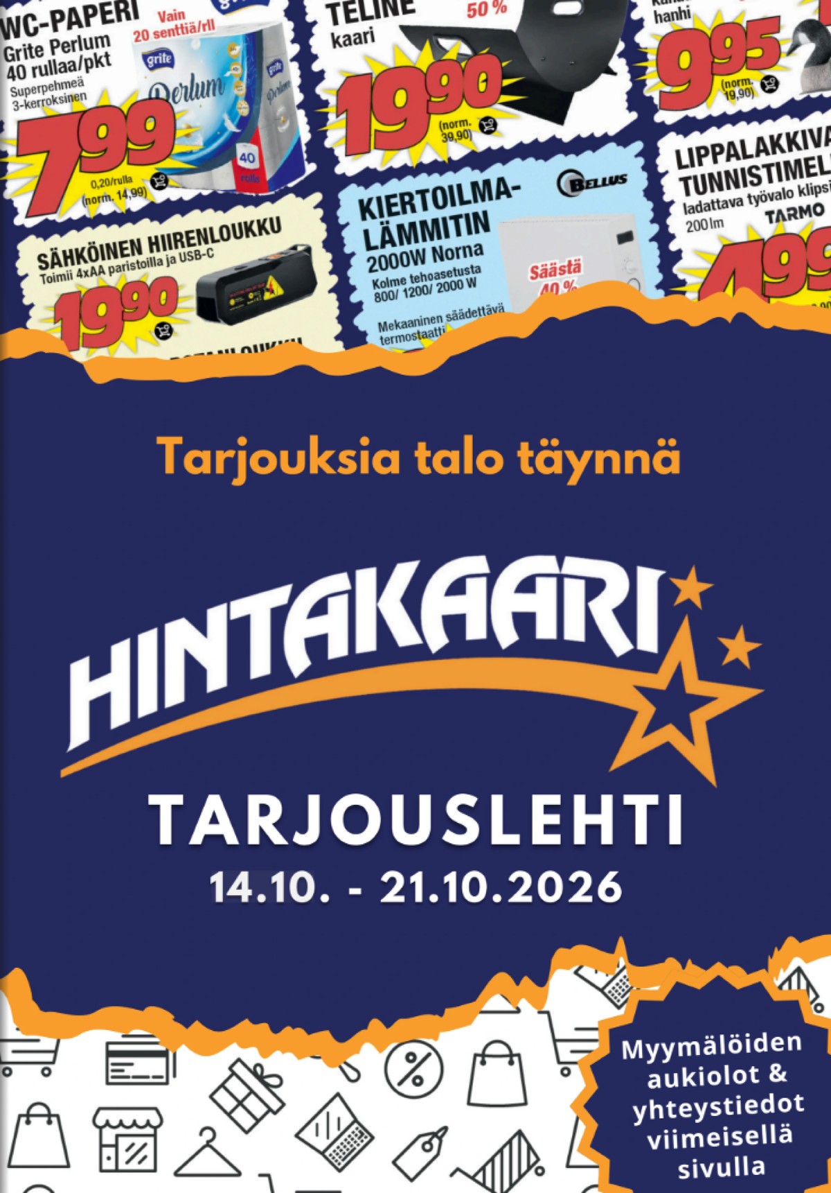 Katso ketjun Hintakaari tarjouslehti viikolta 42 sivustolla Viikkotarjoukset.fi. Löydät monia hyviä tarjouksia erilaisista tuotteista. Lue tarjouslehti täältä! Sivu 1