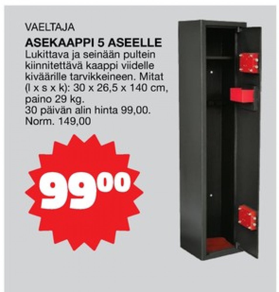 Tarjoukset ja hintavertailu haulla Vaeltaja, , Asekaapit 0.000 kpl 1 kappale €99.00