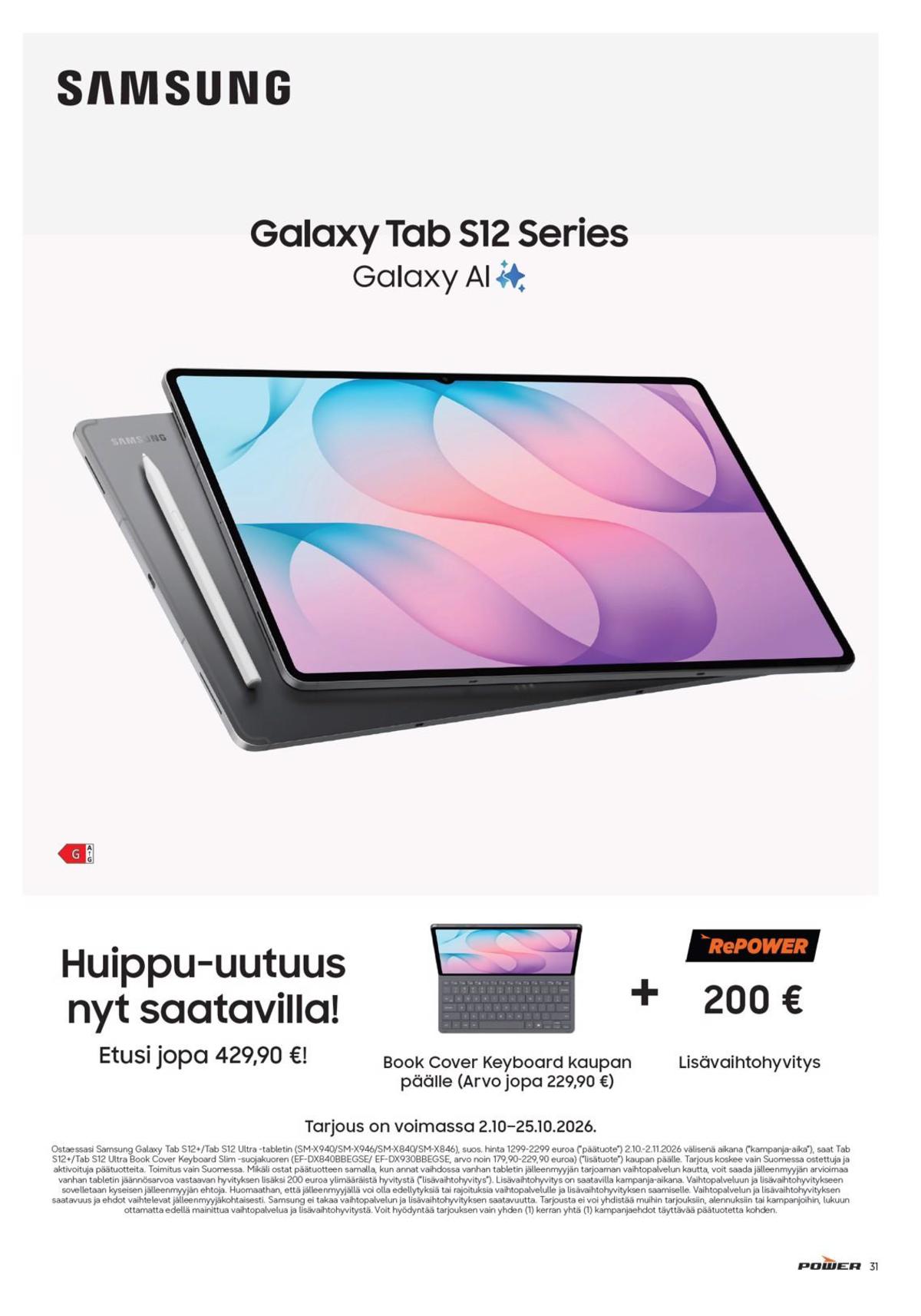 Katso ketjun Power tarjouslehti viikolta 43 sivustolla Viikkotarjoukset.fi. Löydät monia hyviä tarjouksia erilaisista tuotteista. Lue tarjouslehti täältä! Sivu 31