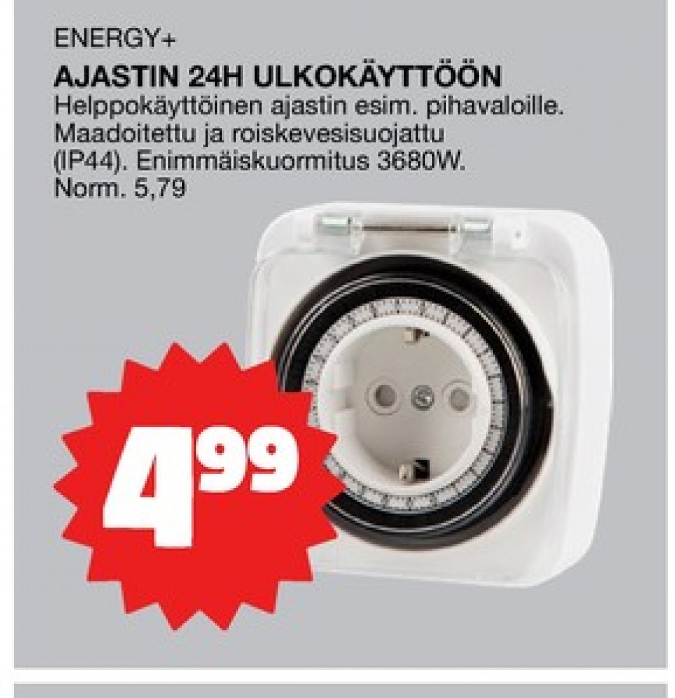 Tarjoukset ja hintavertailu haulla Energy plus, , Ajastimet 0.000 kpl 1 kappale €4.99