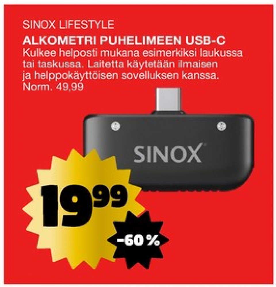 Tarjoukset ja hintavertailu haulla Sinox, , Alkometrit 0.000 kpl 1 kappale €19.99