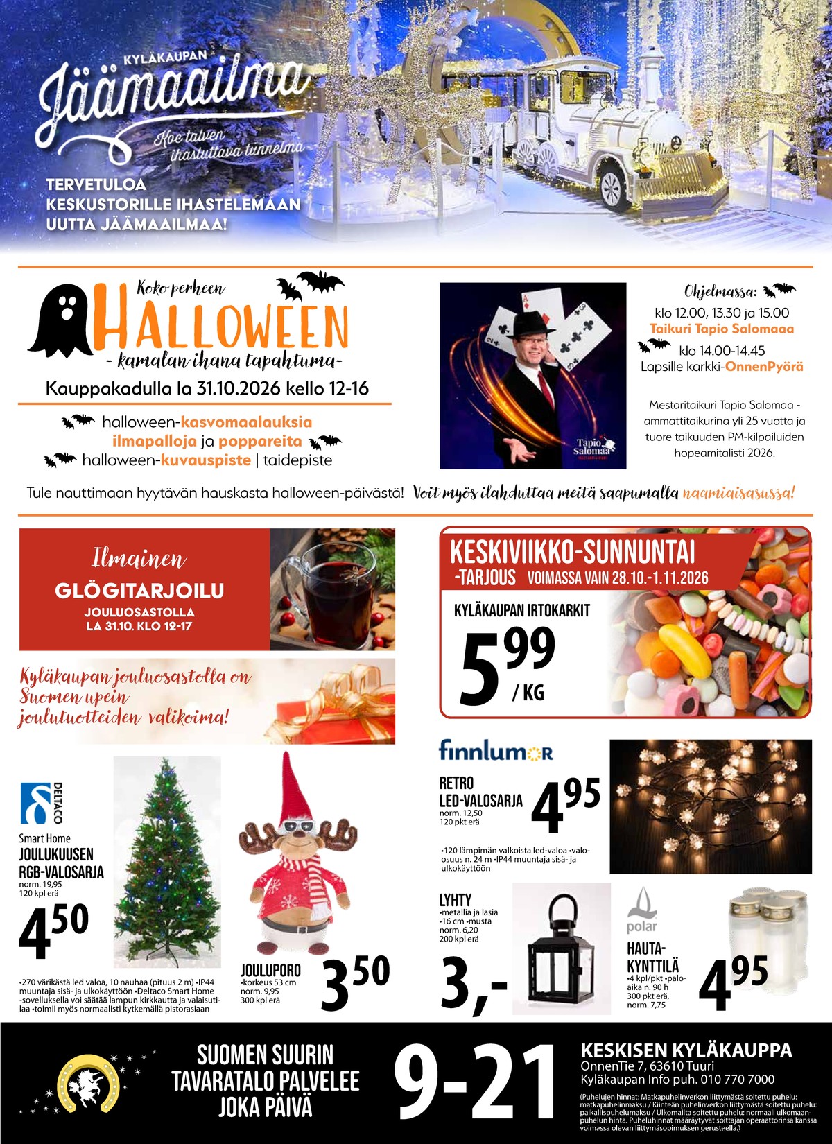 Katso ketjun Keskinen tarjouslehti viikolta 44 sivustolla Viikkotarjoukset.fi. Löydät monia hyviä tarjouksia erilaisista tuotteista. Lue tarjouslehti täältä! Sivu 1