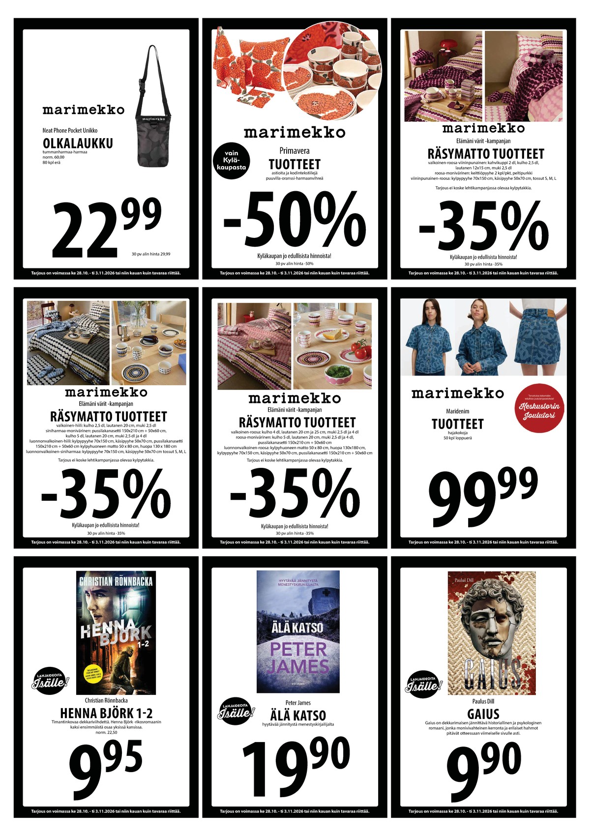 Katso ketjun Keskinen tarjouslehti viikolta 44 sivustolla Viikkotarjoukset.fi. Löydät monia hyviä tarjouksia erilaisista tuotteista. Lue tarjouslehti täältä! Sivu 12