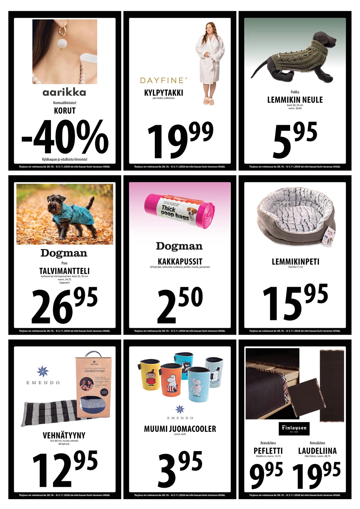 Katso ketjun Keskinen tarjouslehti viikolta 44 sivustolla Viikkotarjoukset.fi. Löydät monia hyviä tarjouksia erilaisista tuotteista. Lue tarjouslehti täältä! Sivu 18