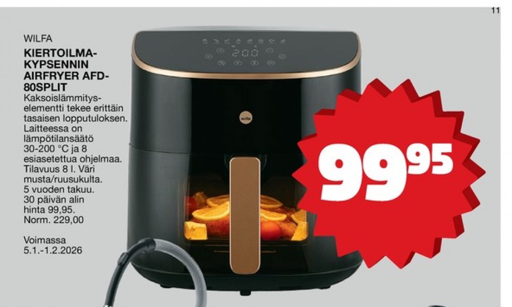 Tarjoukset ja hintavertailu haulla Wilfa, , Airfryer 0.000 kpl 1 kappale €99.95