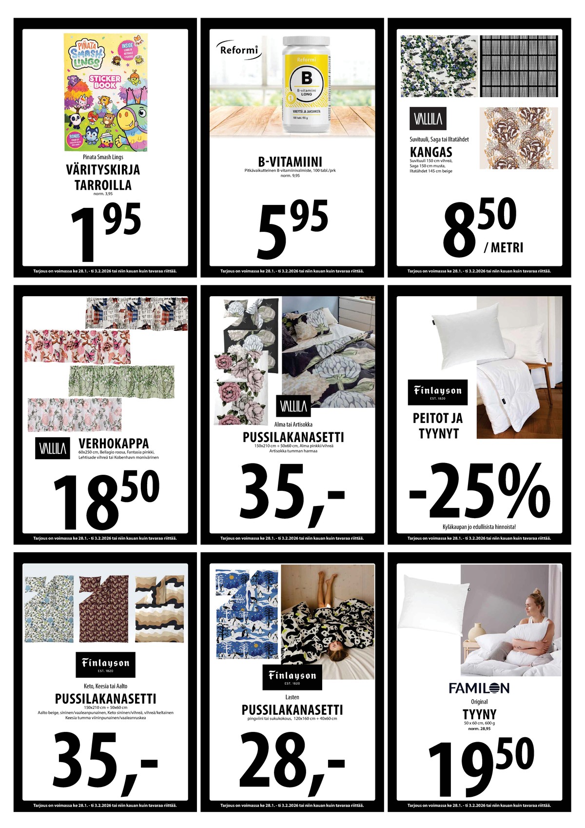 Katso ketjun Keskinen tarjouslehti viikolta 5 sivustolla Viikkotarjoukset.fi. Löydät monia hyviä tarjouksia erilaisista tuotteista, esimerkiksi pussilakanasetti finlayson tai peitteet finlayson. Lue tarjouslehti täältä! Sivu 10