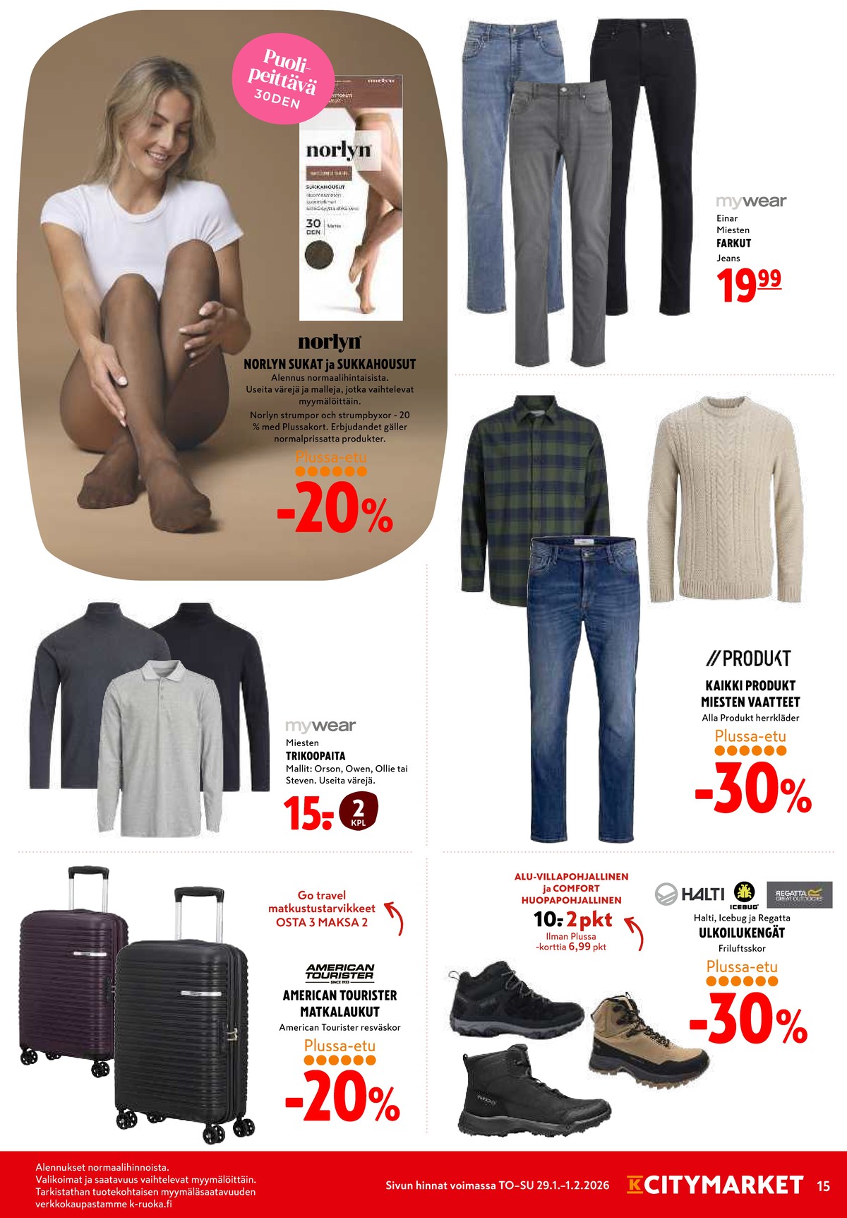 Katso ketjun K-Citymarket tarjouslehti viikolta 5 sivustolla Viikkotarjoukset.fi. Löydät monia hyviä tarjouksia erilaisista tuotteista. Lue tarjouslehti täältä! Sivu 15