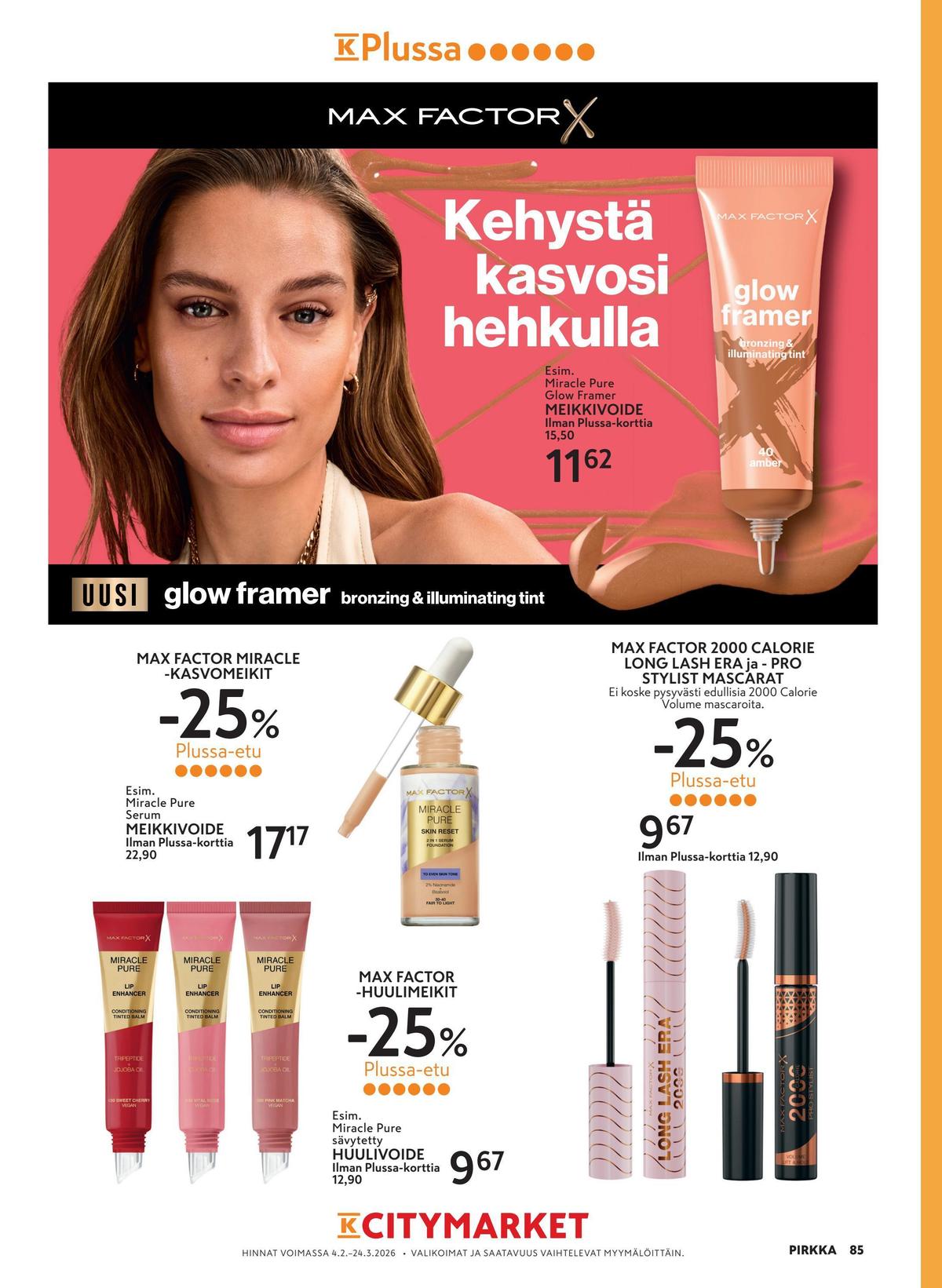 Katso ketjun K-Citymarket tarjouslehti viikolta 5 sivustolla Viikkotarjoukset.fi. Löydät monia hyviä tarjouksia erilaisista tuotteista. Lue tarjouslehti täältä! Sivu 11