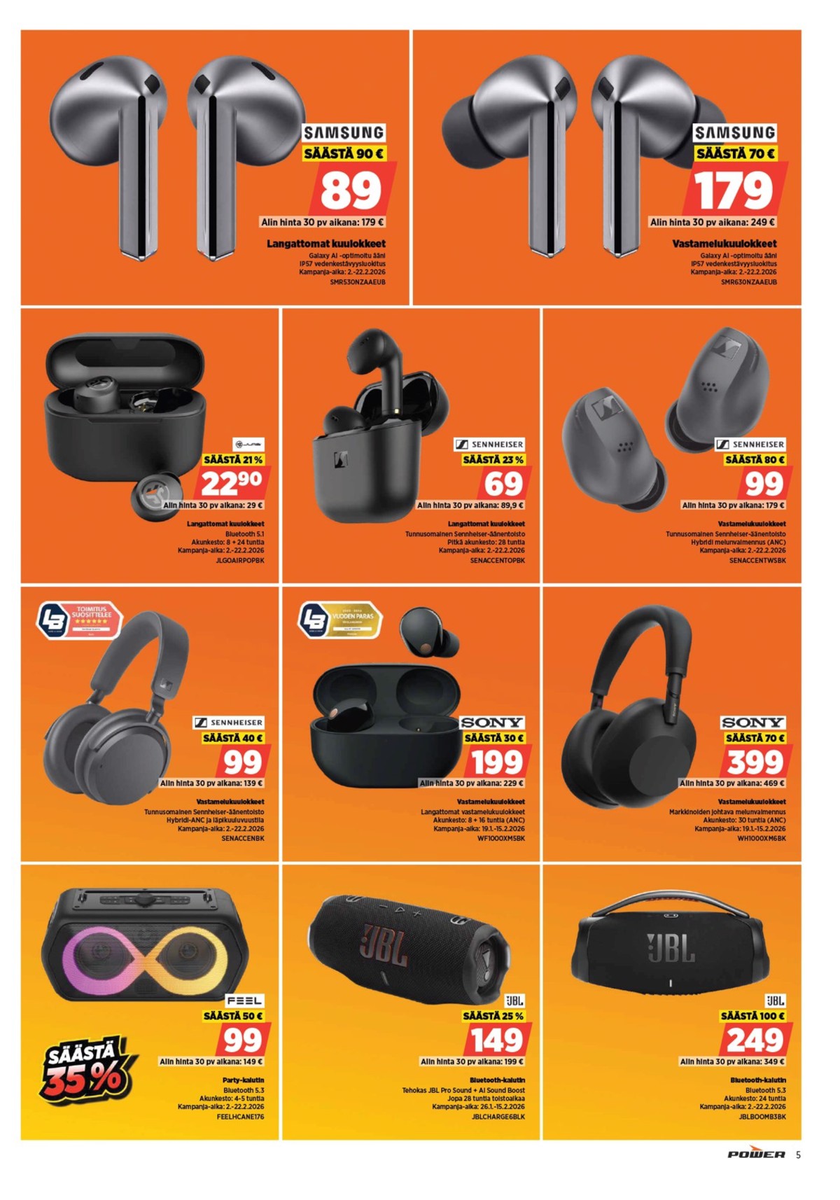 Katso ketjun Power tarjouslehti viikolta 6 sivustolla Viikkotarjoukset.fi. Löydät monia hyviä tarjouksia erilaisista tuotteista, esimerkiksi %product1% tai muista tuotteista. Lue tarjouslehti täältä! Sivu 5