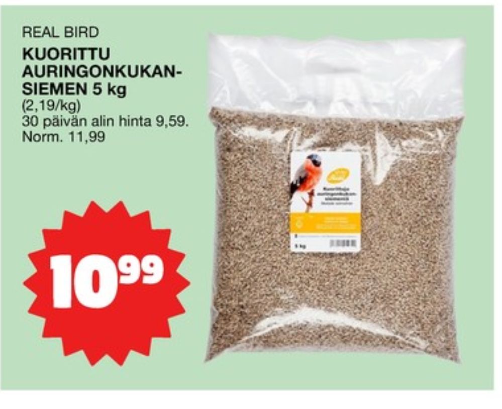 Tarjoukset ja hintavertailu haulla Real, , Auringonkukansiemenet 5.000 kg 1 Pussi €10.99