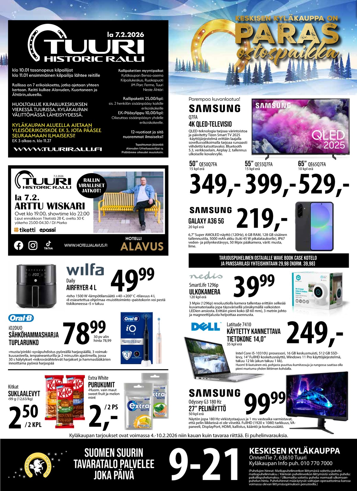 Katso ketjun Keskinen tarjouslehti viikolta 6 sivustolla Viikkotarjoukset.fi. Löydät monia hyviä tarjouksia erilaisista tuotteista, esimerkiksi sähköhammasharjat braun oral-b tai kannettavat tietokoneet dell. Lue tarjouslehti täältä! Sivu 1