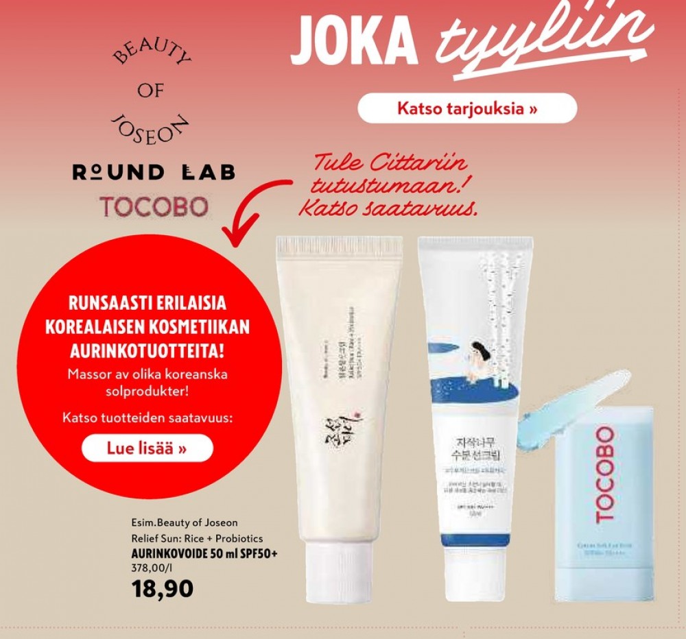 Tarjoukset ja hintavertailu haulla Beauty of joseon, , Aurinkovoiteet 0.050 l 1 tuubi €18.90