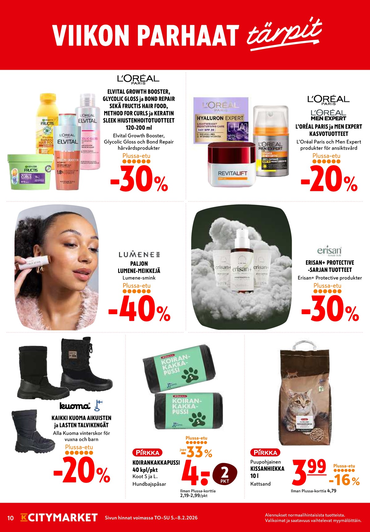 Katso ketjun K-Citymarket tarjouslehti viikolta 6 sivustolla Viikkotarjoukset.fi. Löydät monia hyviä tarjouksia erilaisista tuotteista. Lue tarjouslehti täältä! Sivu 10