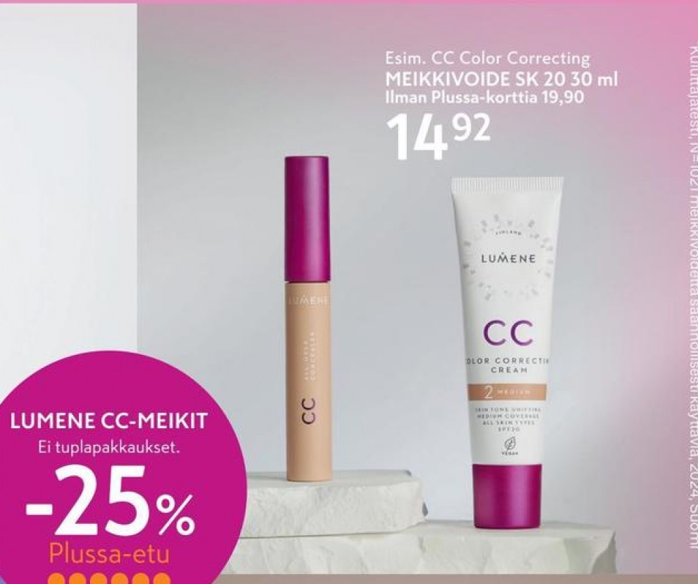 Tarjoukset ja hintavertailu haulla Lumene, , CC-voiteet 0.030 l 1 tuubi €14.92