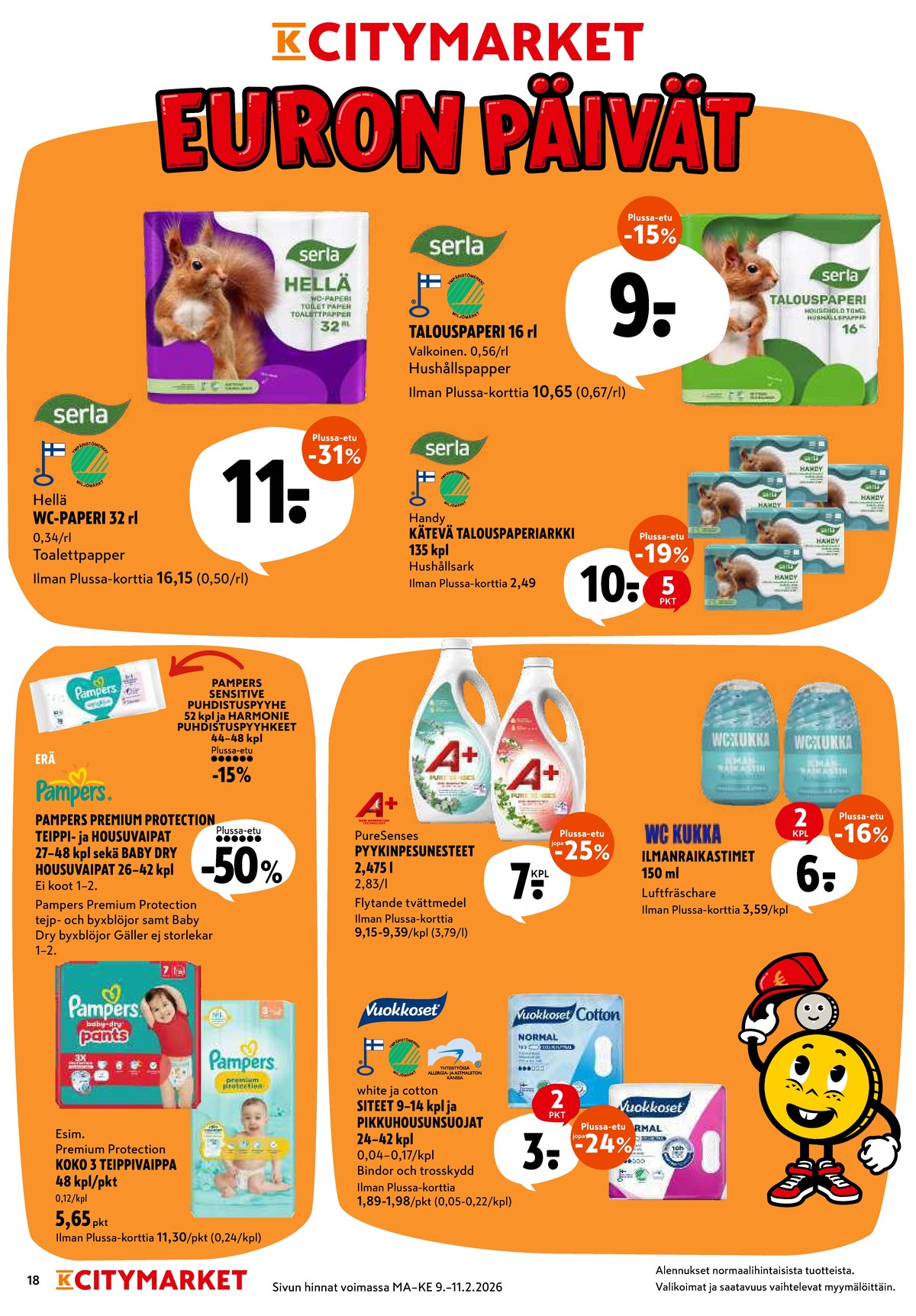 Katso ketjun K-Citymarket tarjouslehti viikolta 7 sivustolla Viikkotarjoukset.fi. Löydät monia hyviä tarjouksia erilaisista tuotteista. Lue tarjouslehti täältä! Sivu 18
